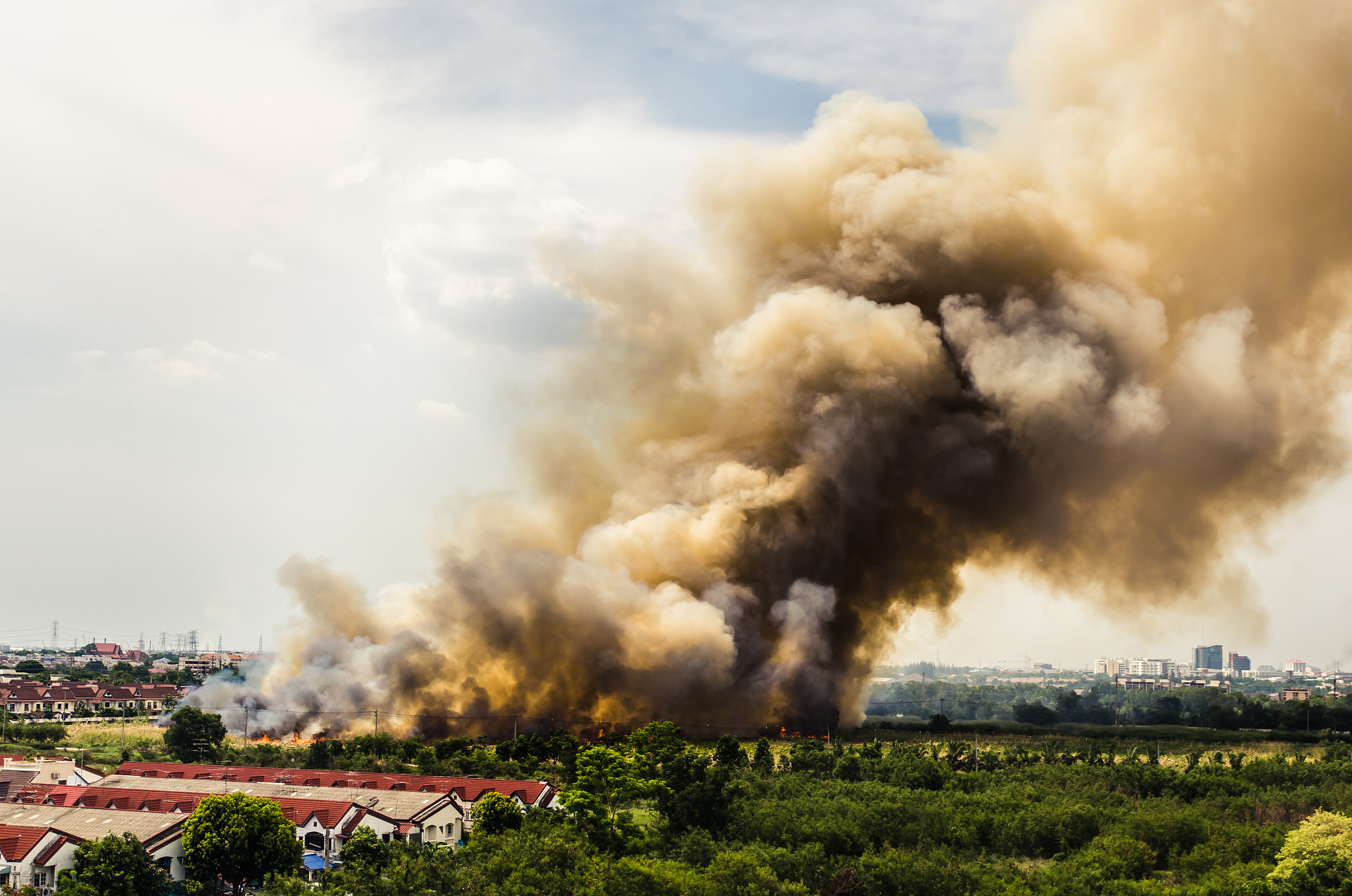 fire in the city overview.