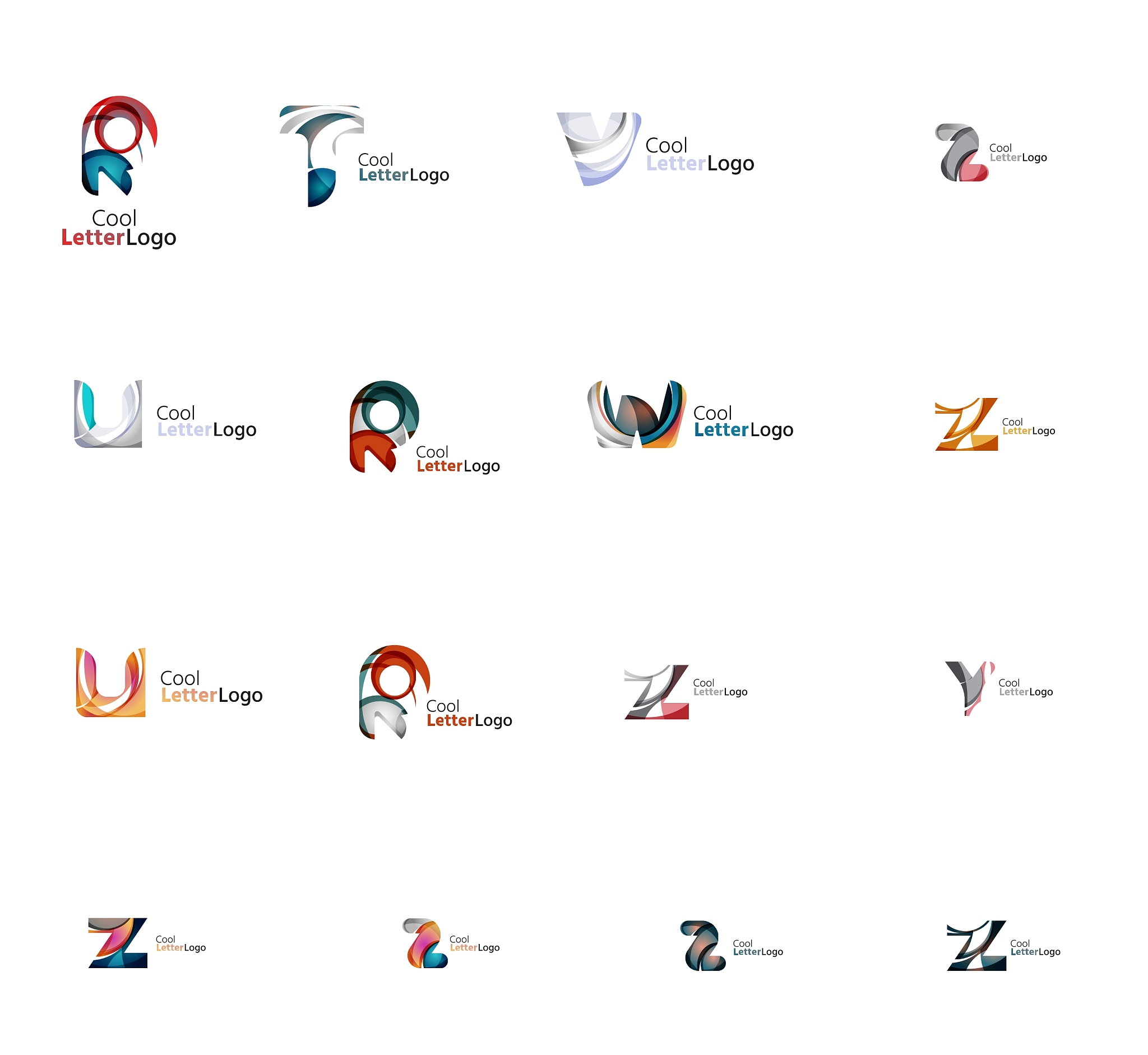 set of universal company logo ideas business icon