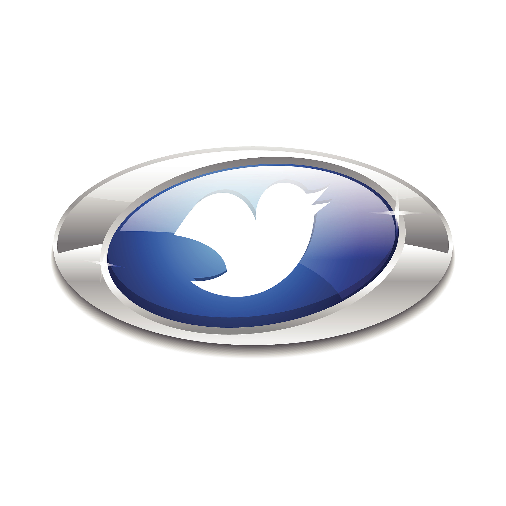 bird blue vector icon button