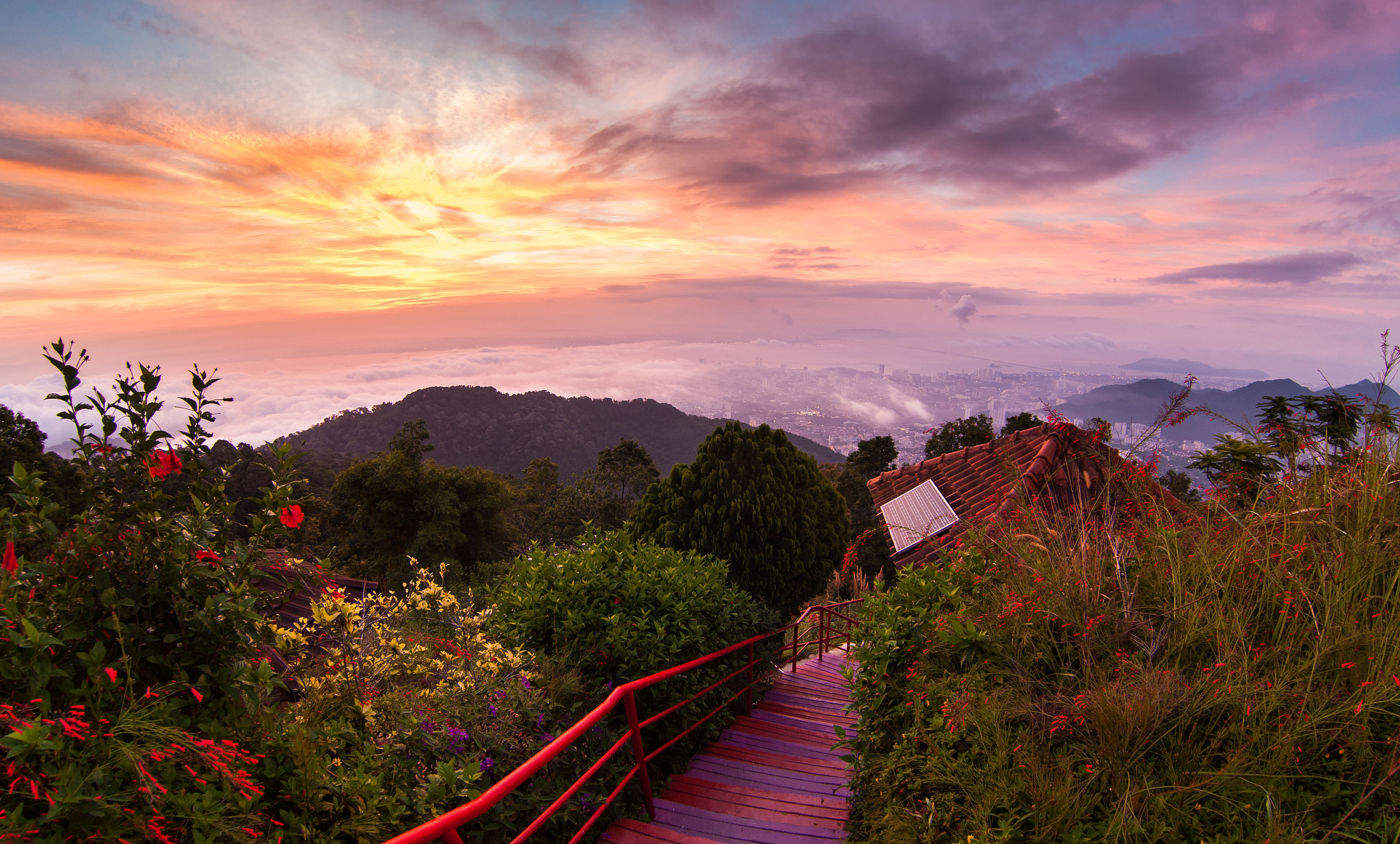 george town city view from penang hill during dawn