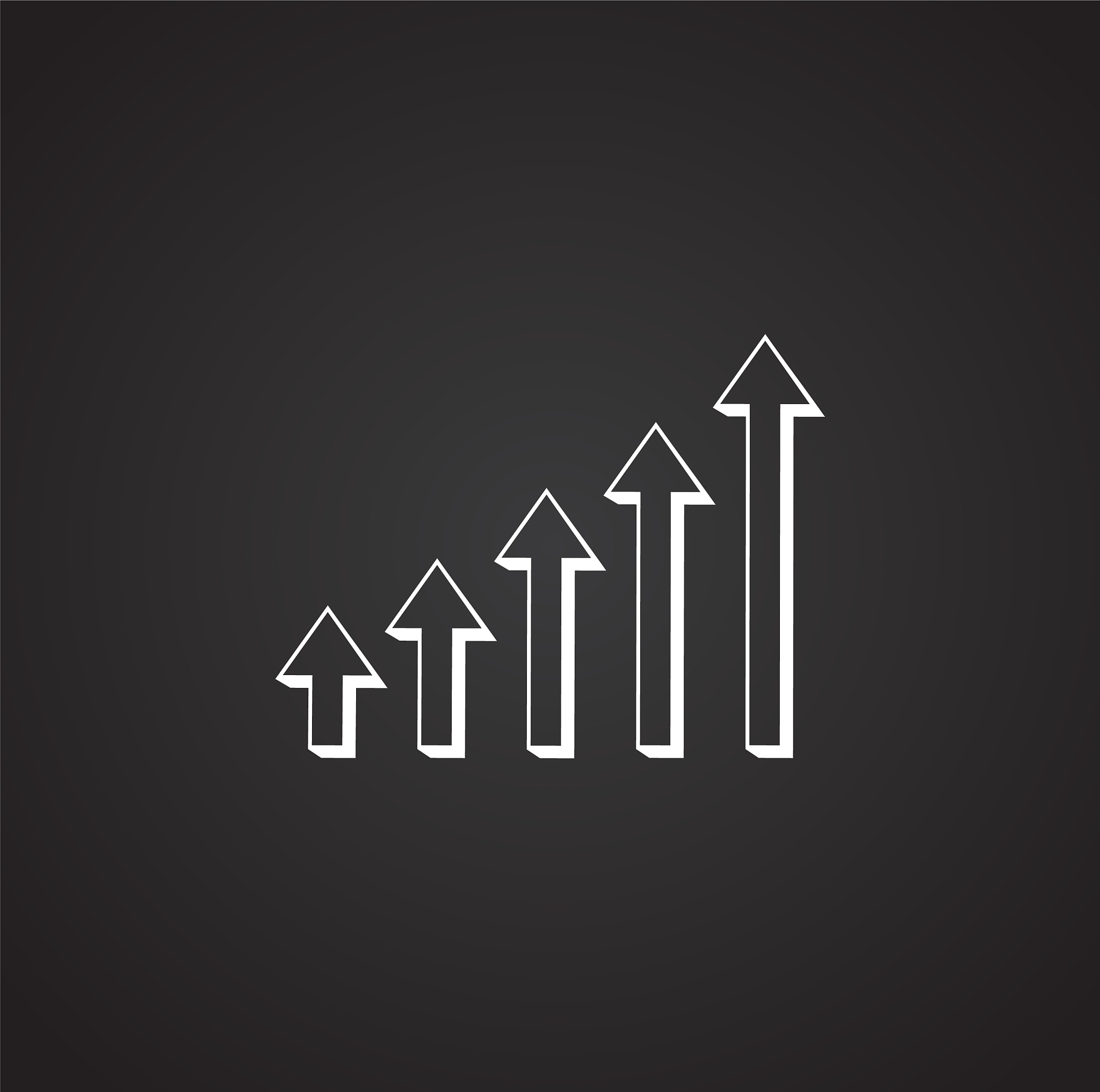 up grow chart icon on background for graphic and