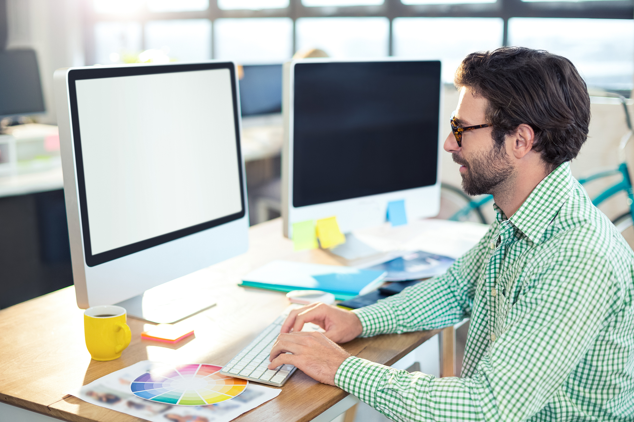 graphic designer working on computer