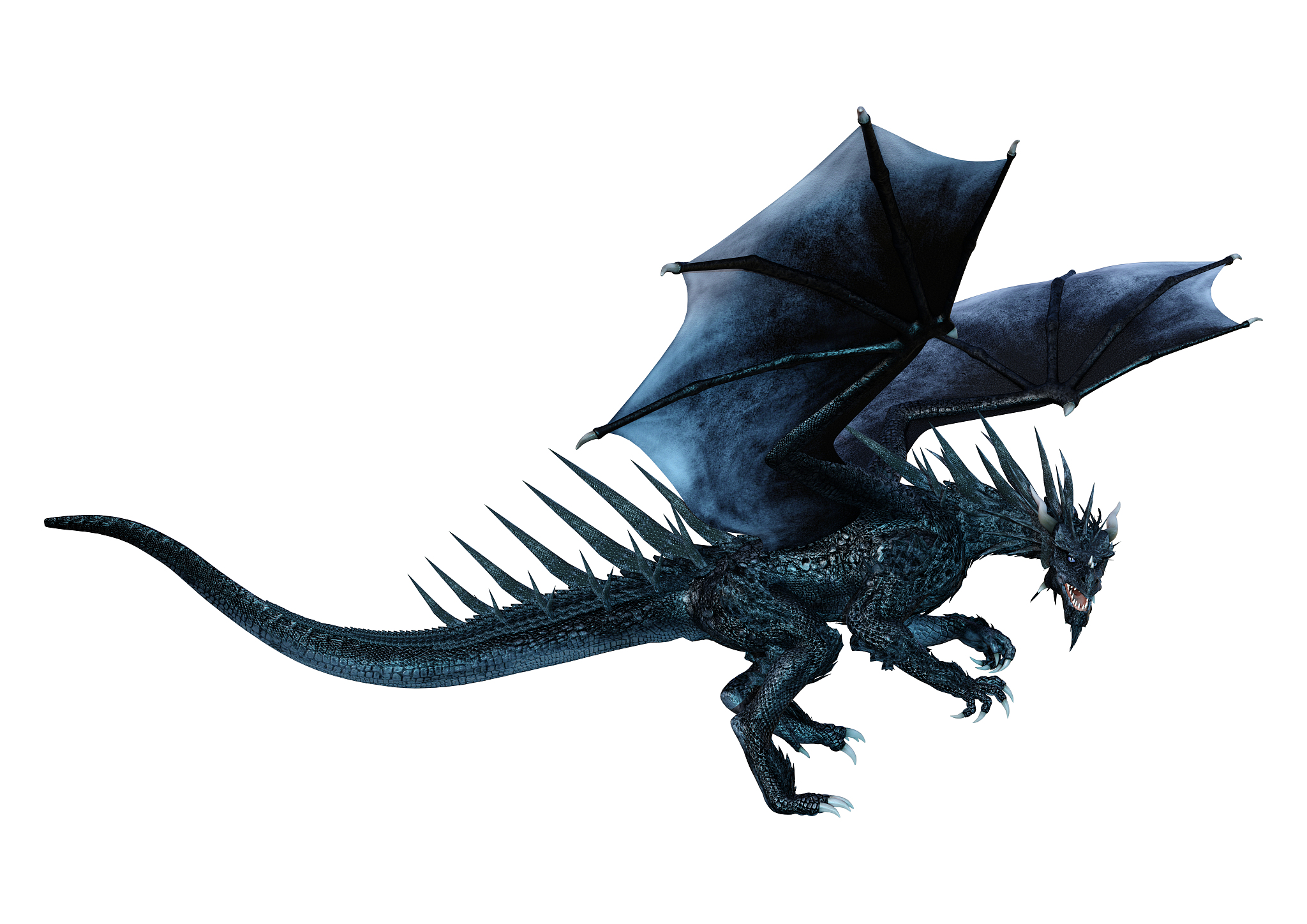 3d illustration fantasy dragon on white