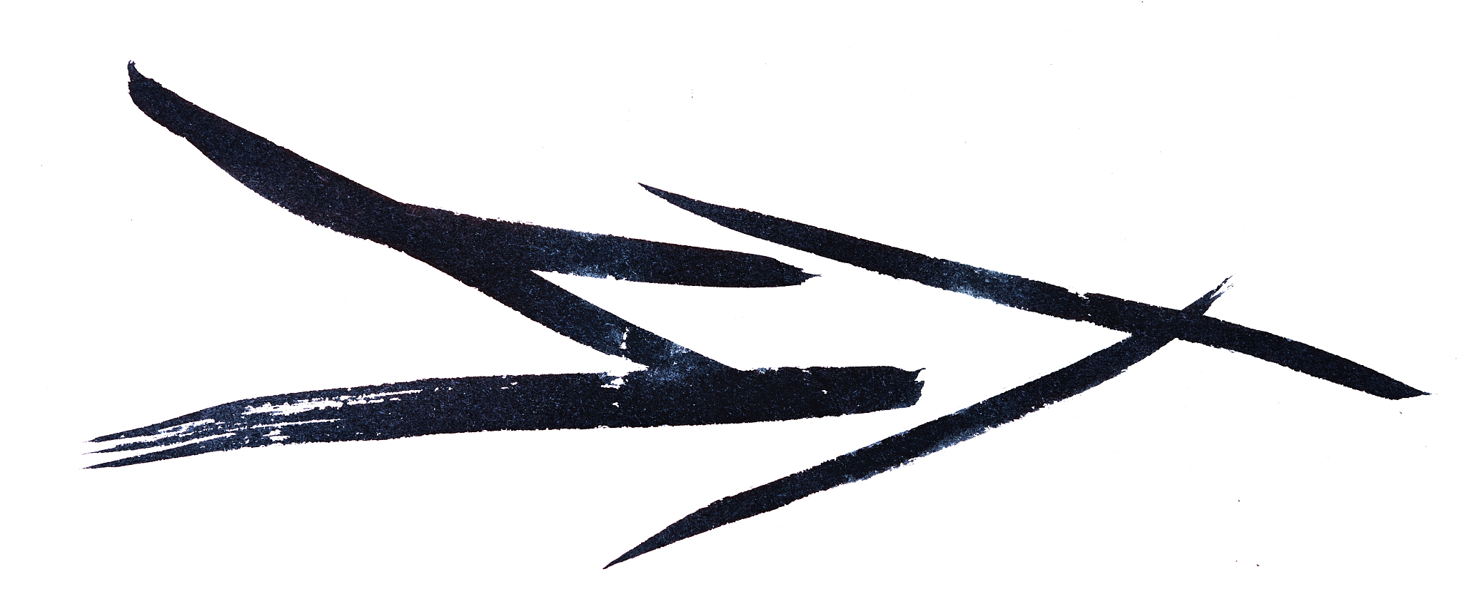 black ink on white