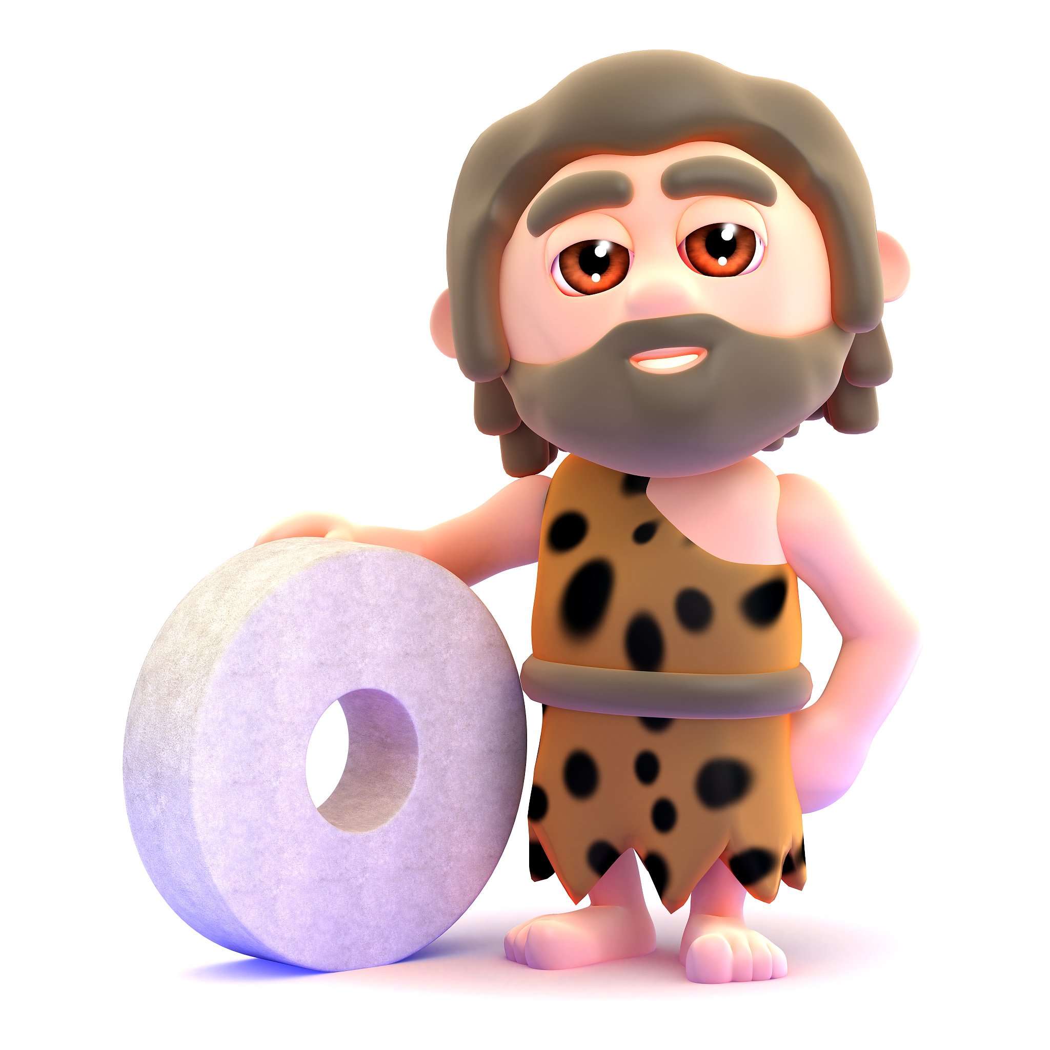 3d caveman has perfected the wheel