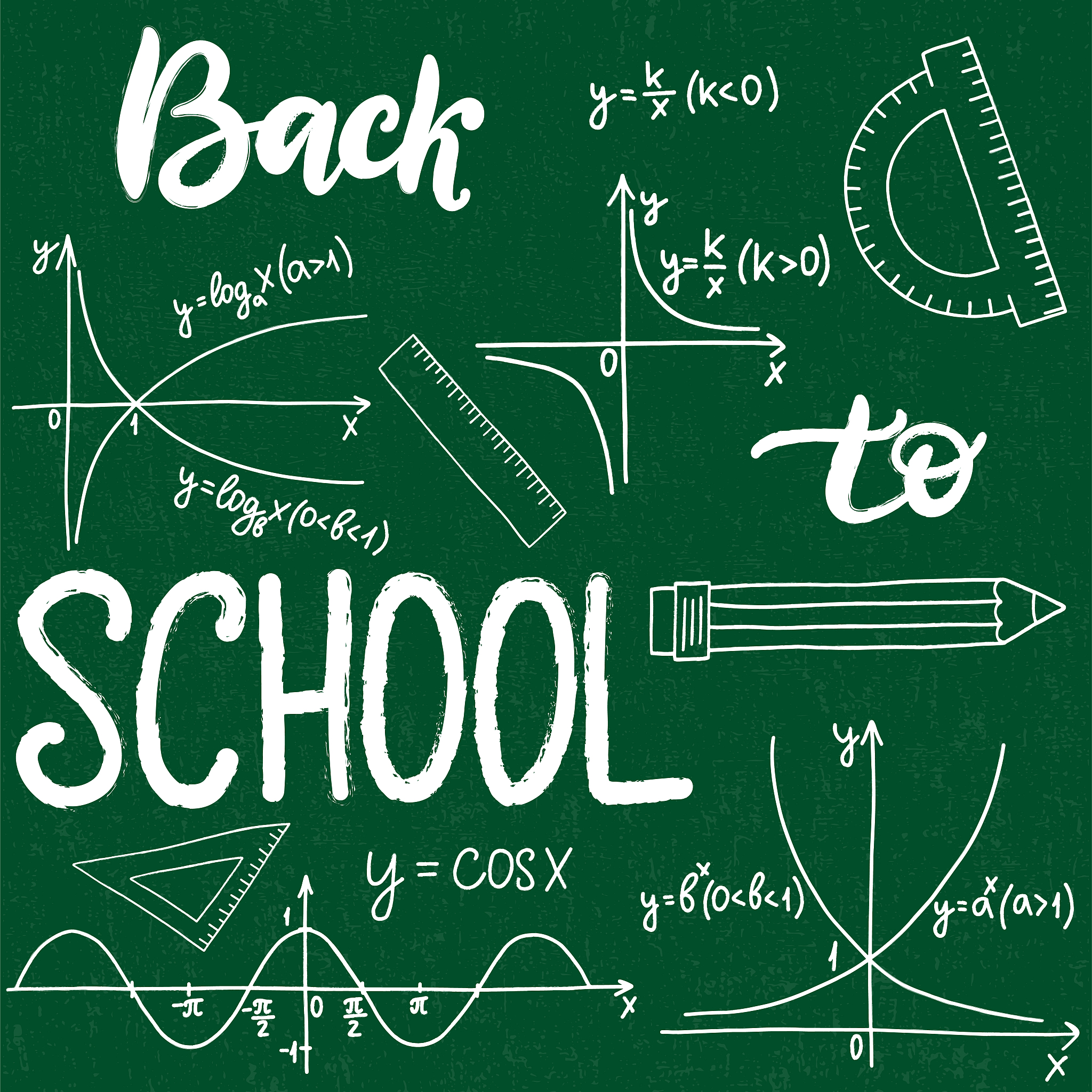 education pattern with formulas and equations