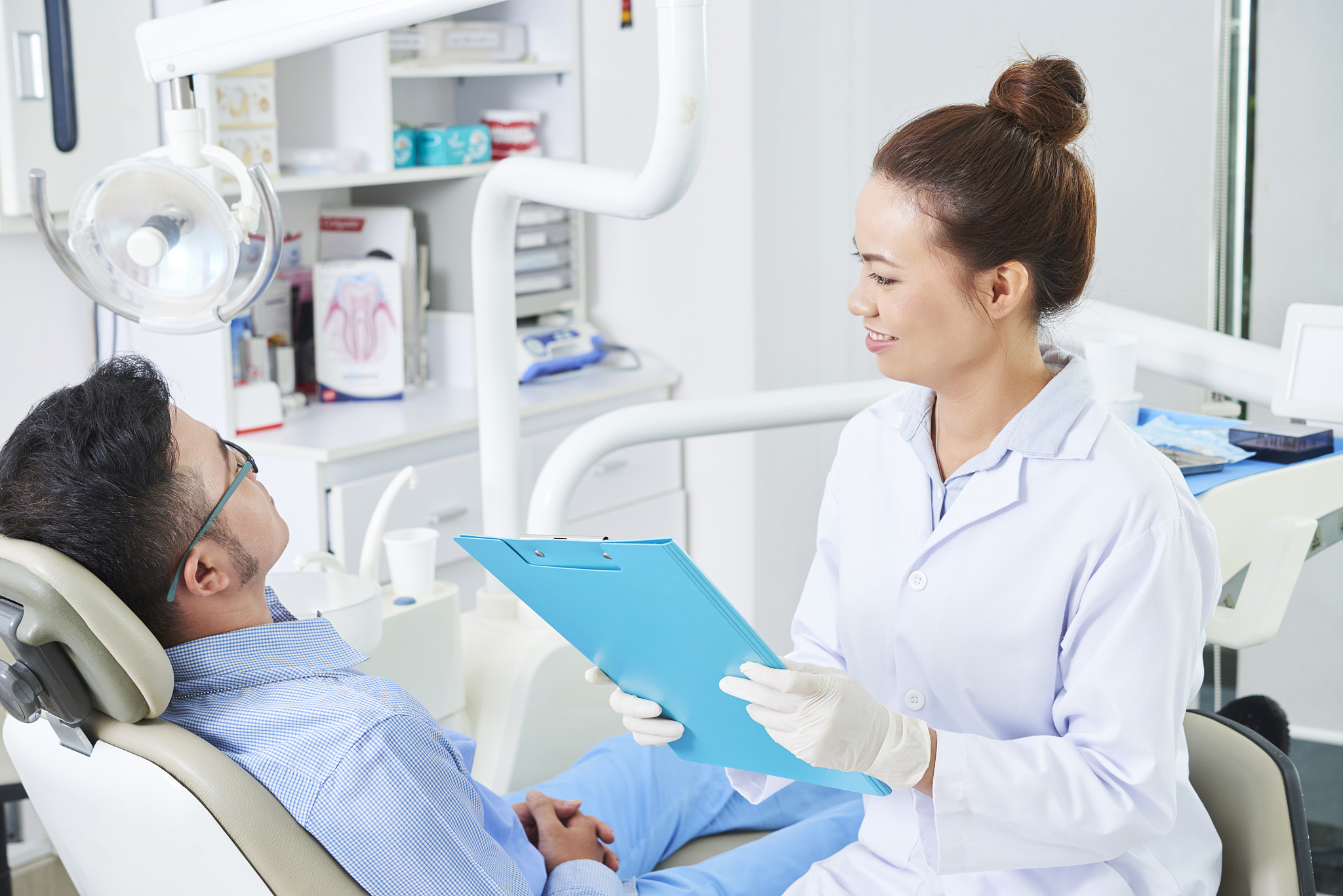 young people at stomatological clinic