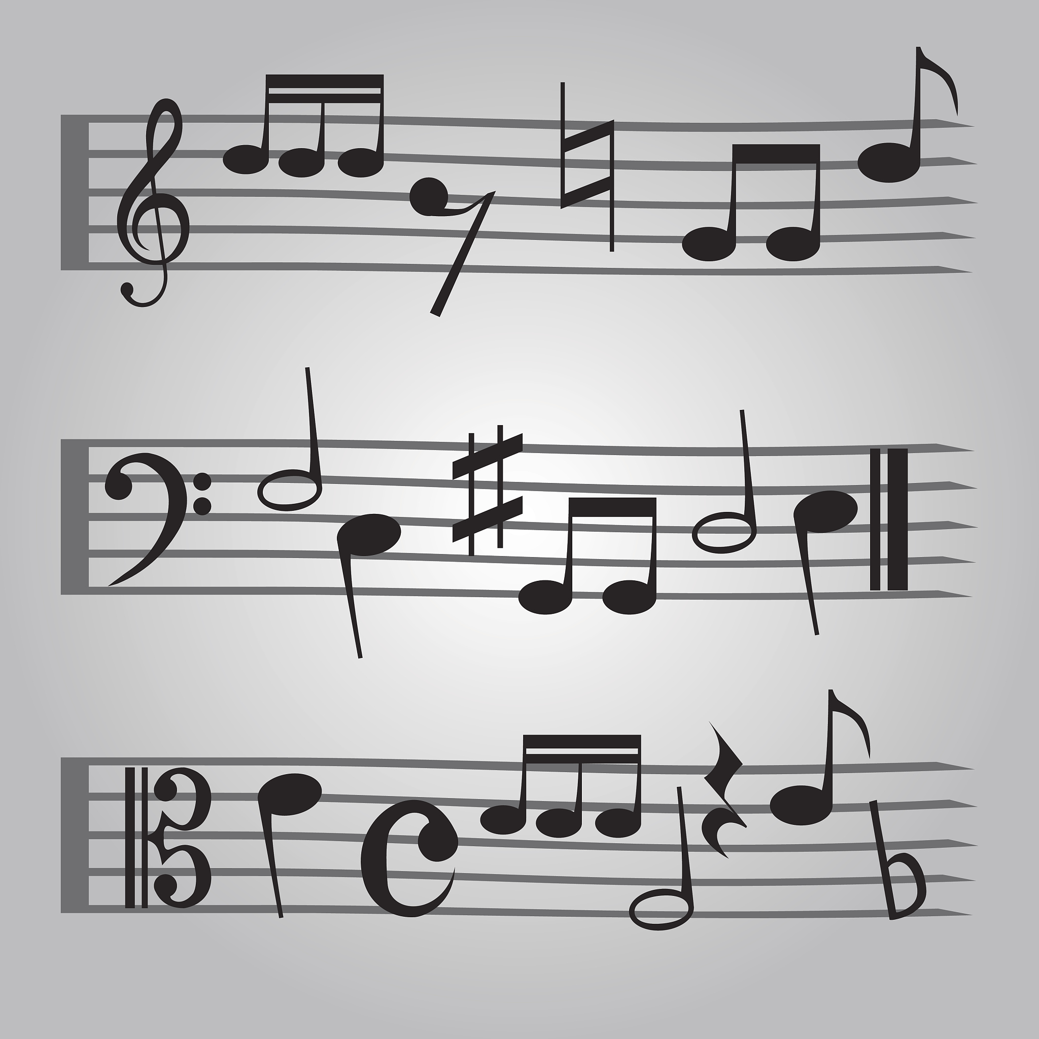 black music sheet note icons set eps10