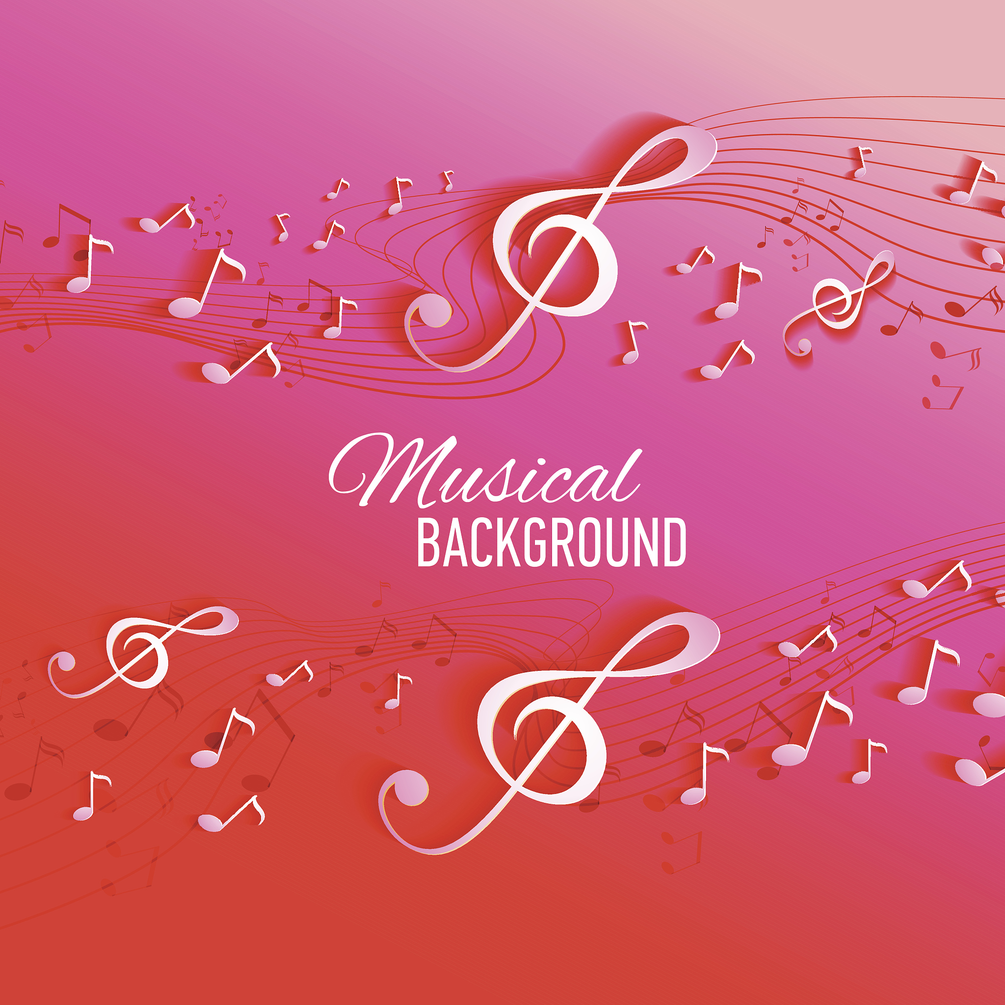 vector background with music notes and key