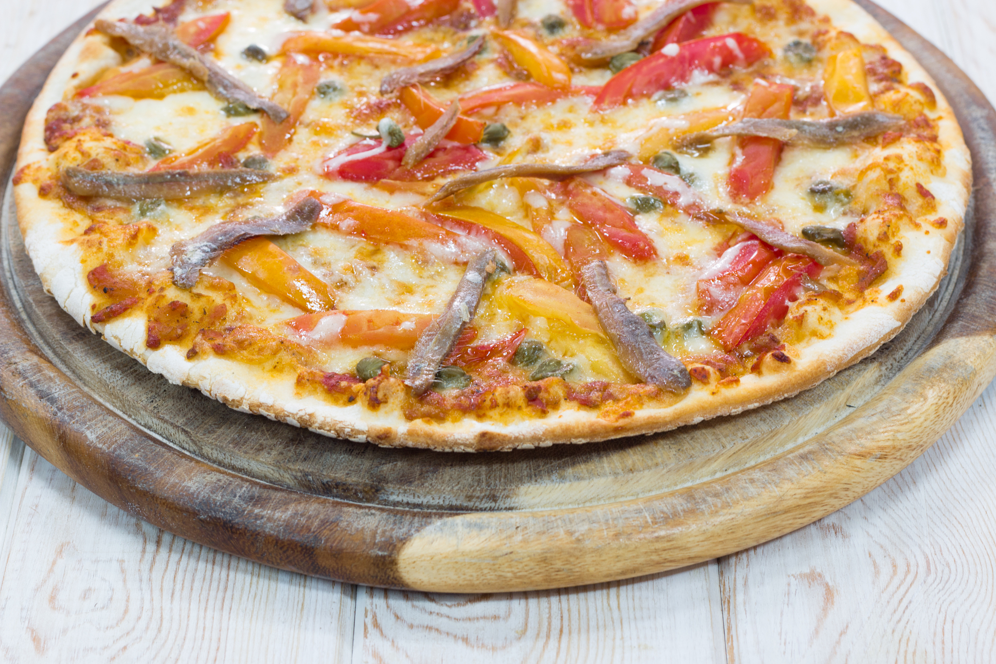 delicious pizza on wood