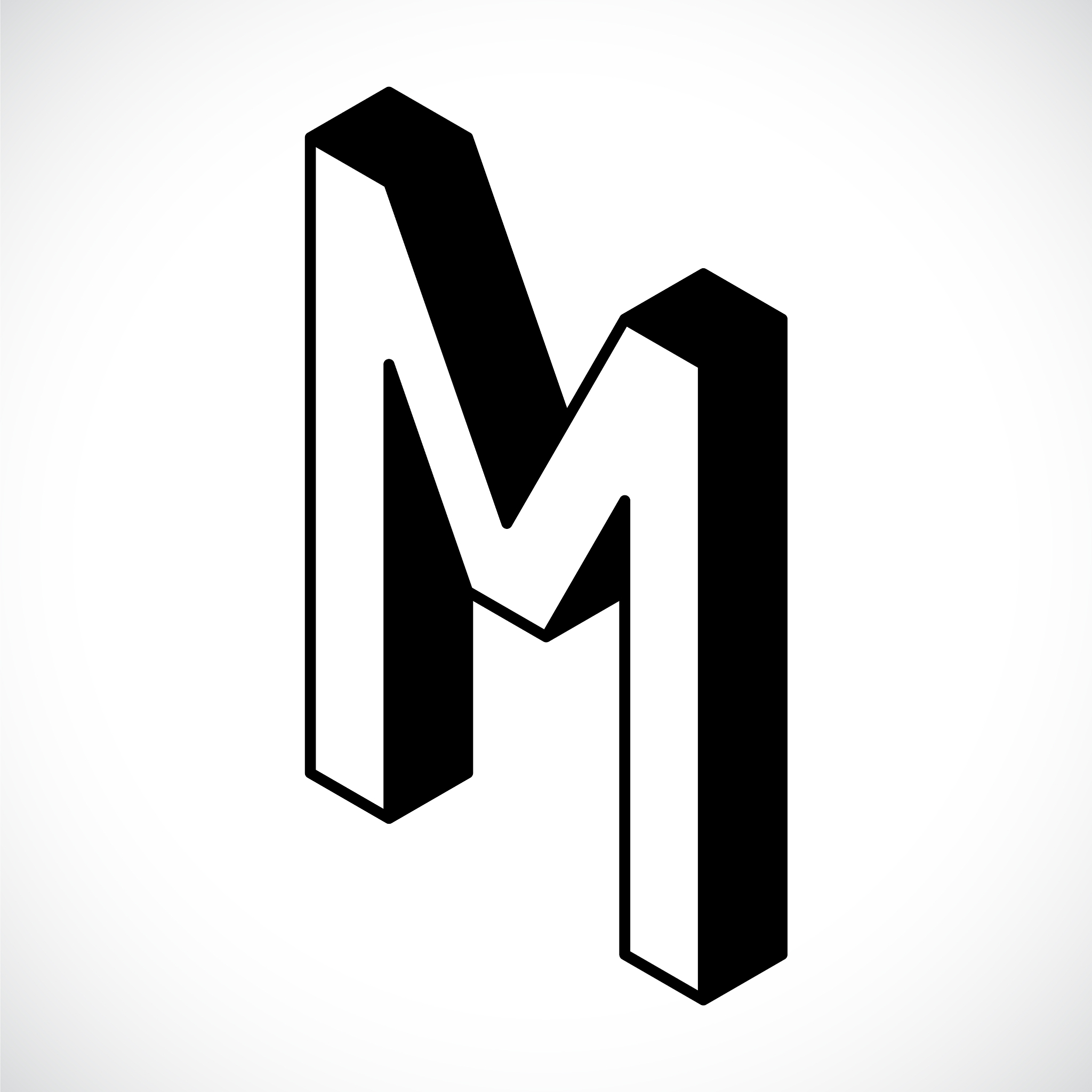 3d letter m logo icon design template element