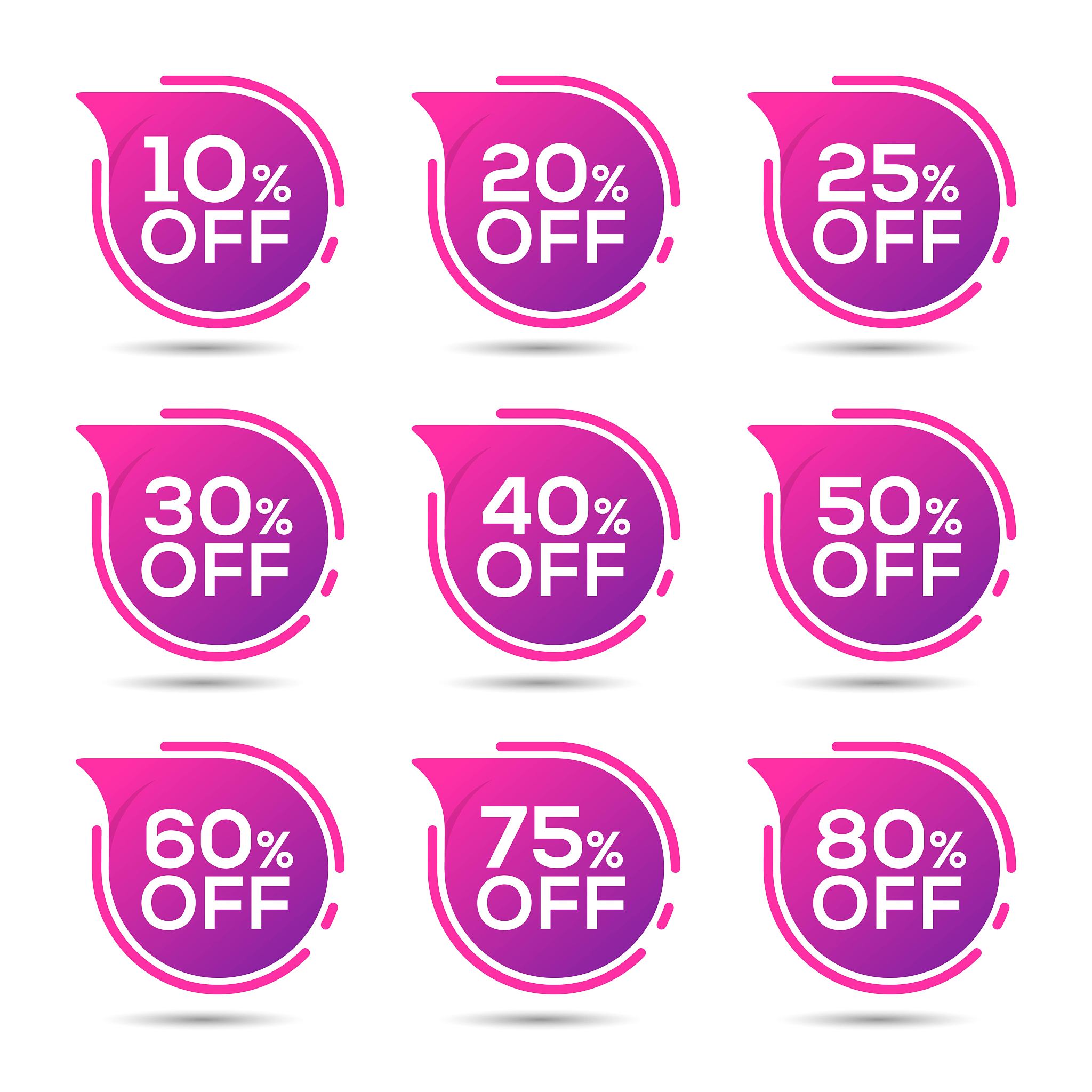 set of sale tag badges discount promotion business digital marke