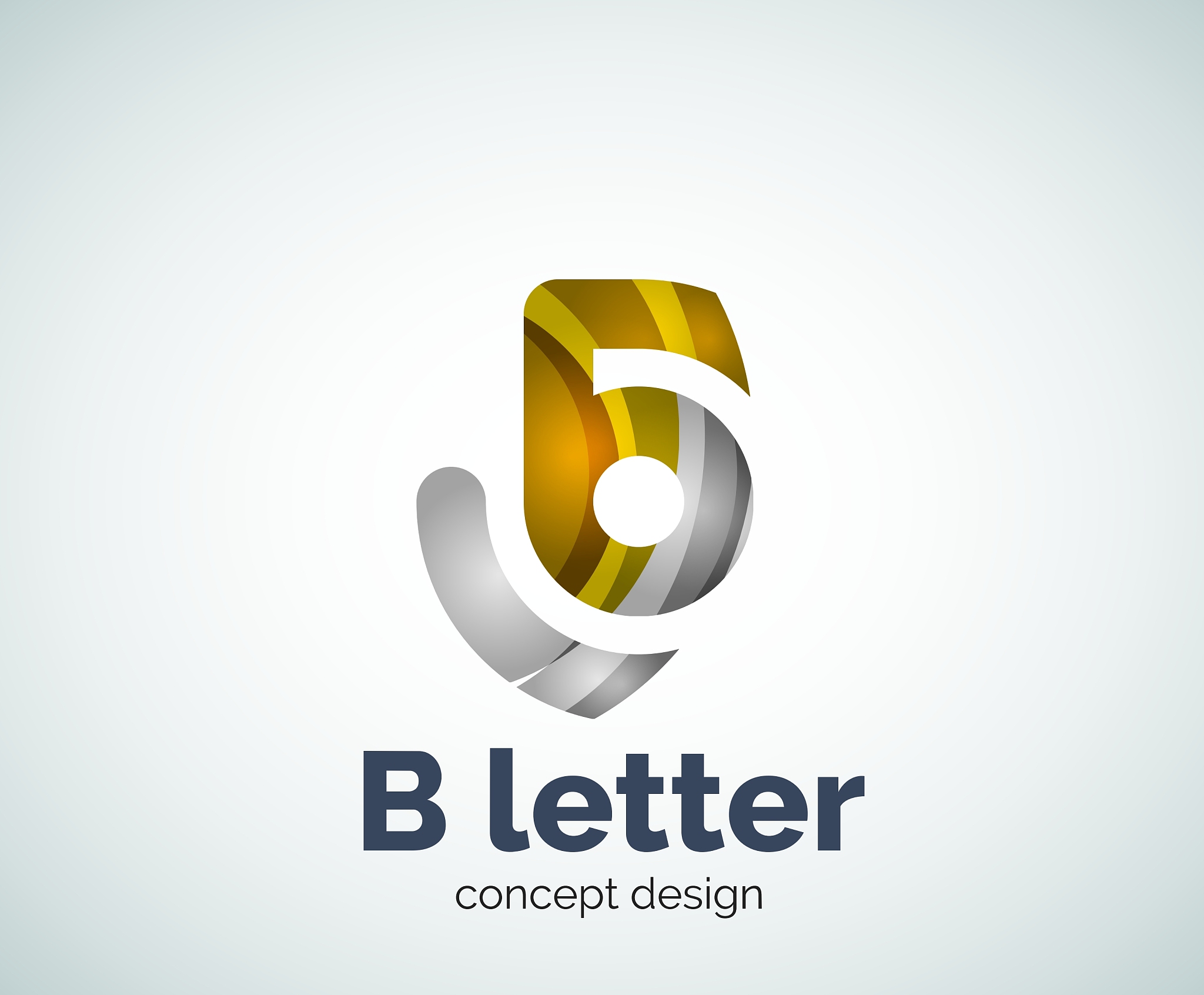 b letter concept logo template