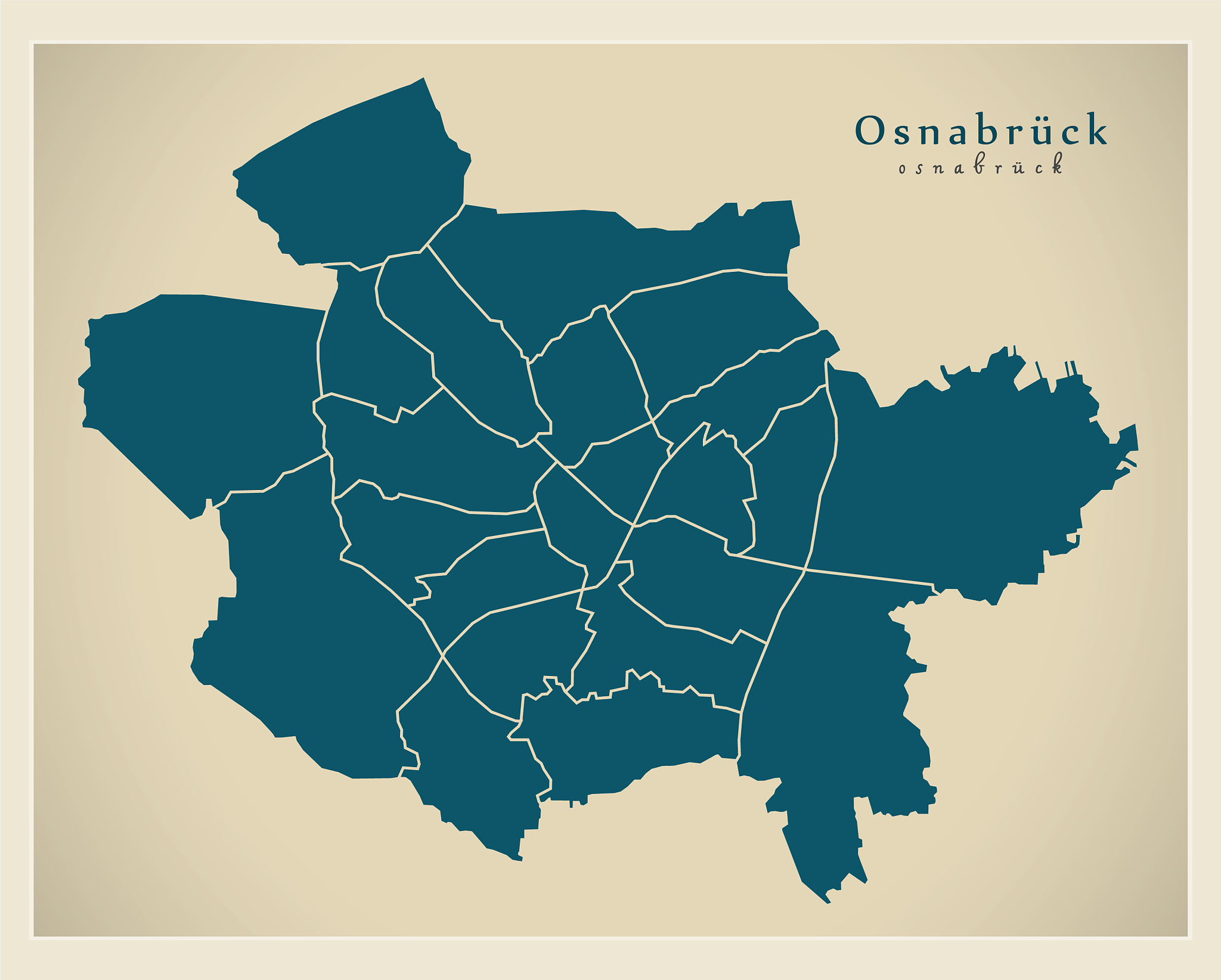 modern city map - osnabruck city of germany with