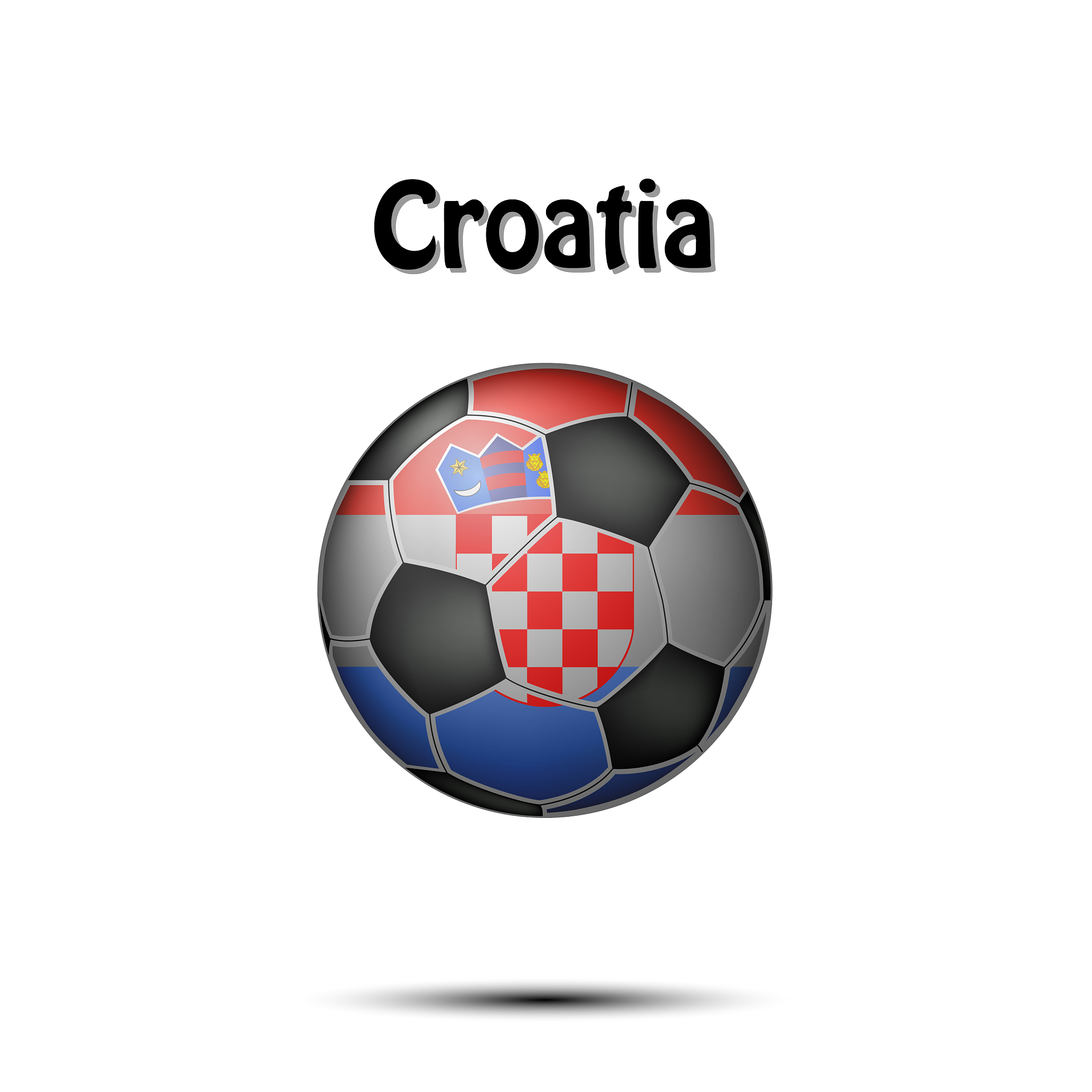 flag of croatia in the form of a soccer ball