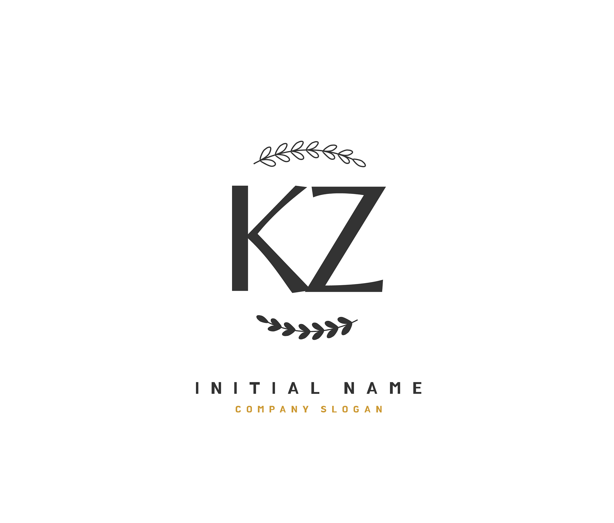k z kz beauty initial logo handwriting logo of