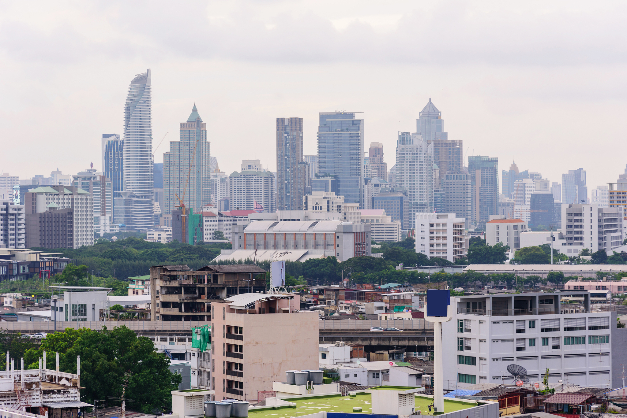 high view of city