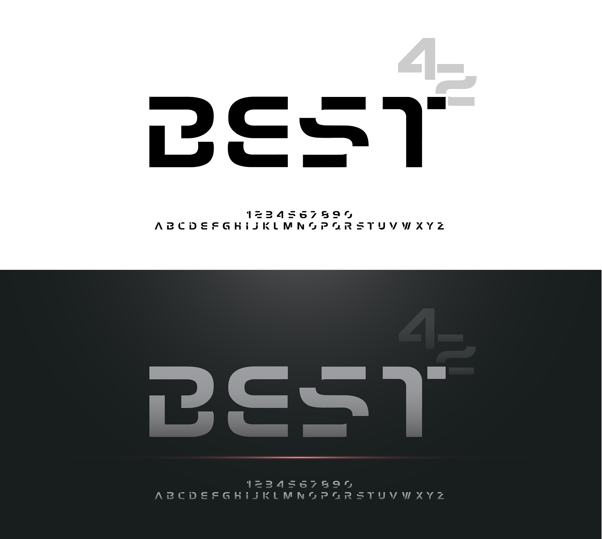 technology alphabet silver metallic designs for