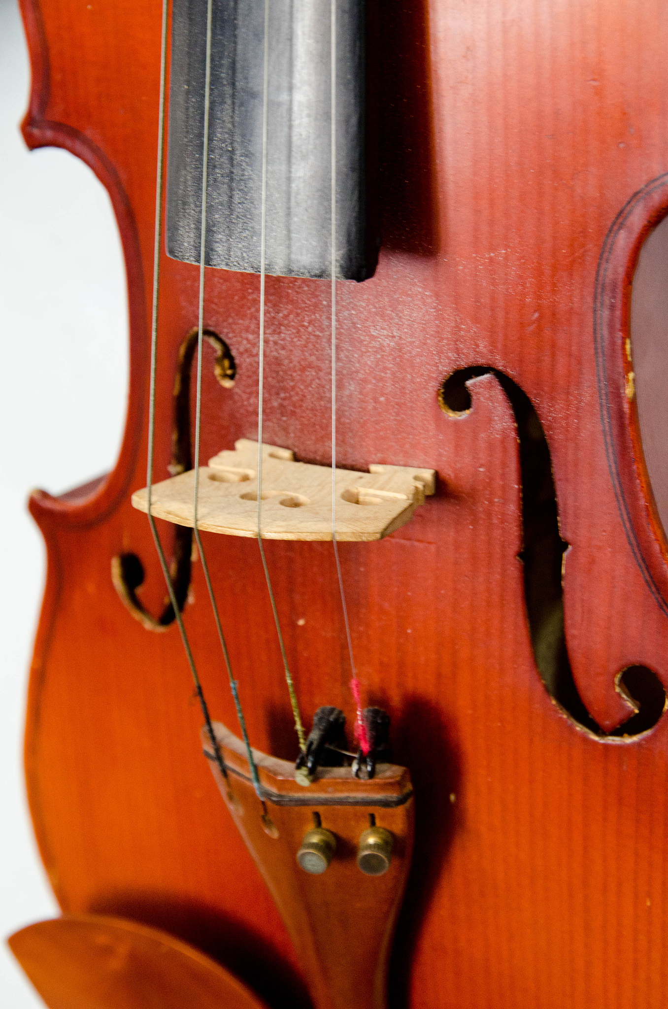 close up shot of violin  and rosin dust