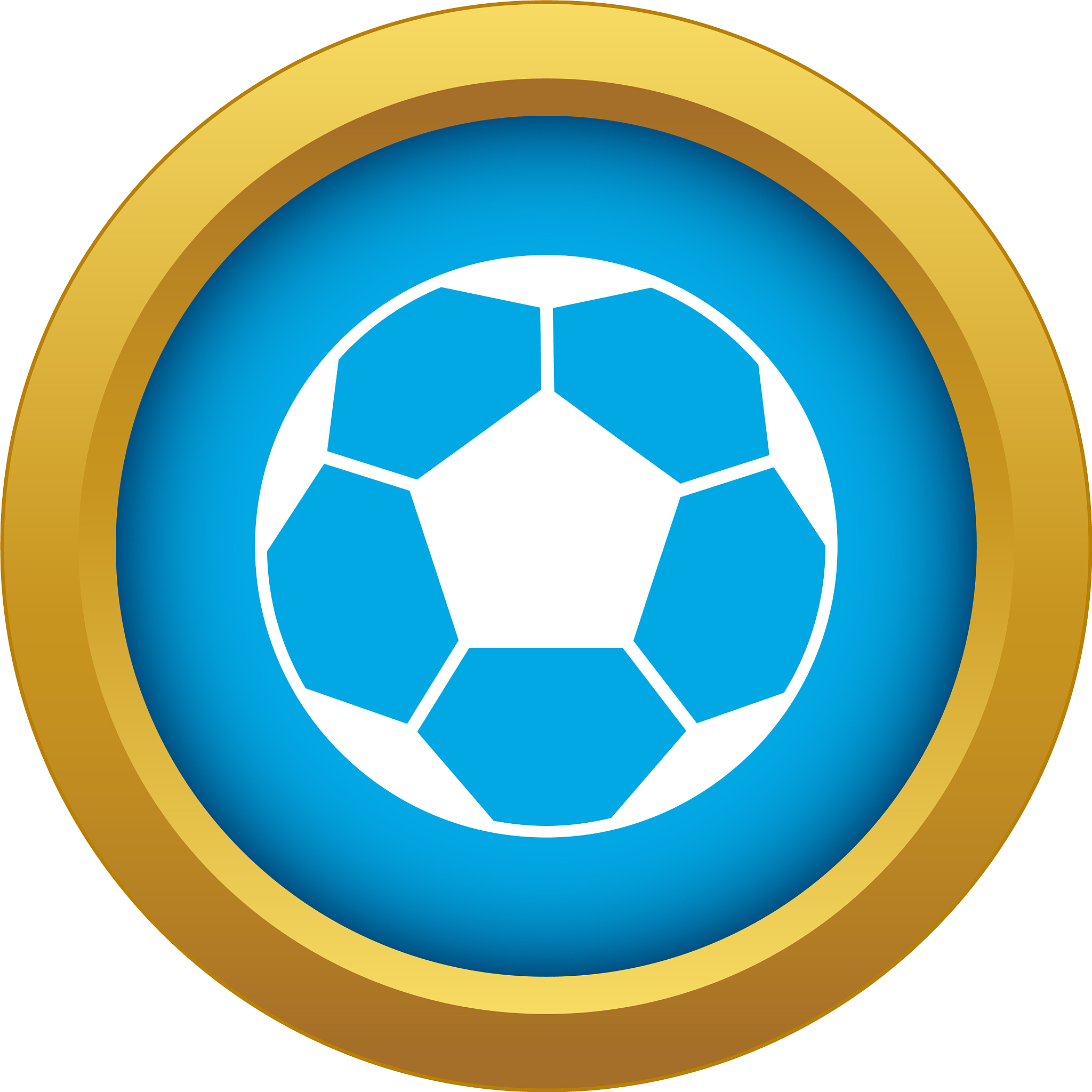 soccer ball icon blue isolated