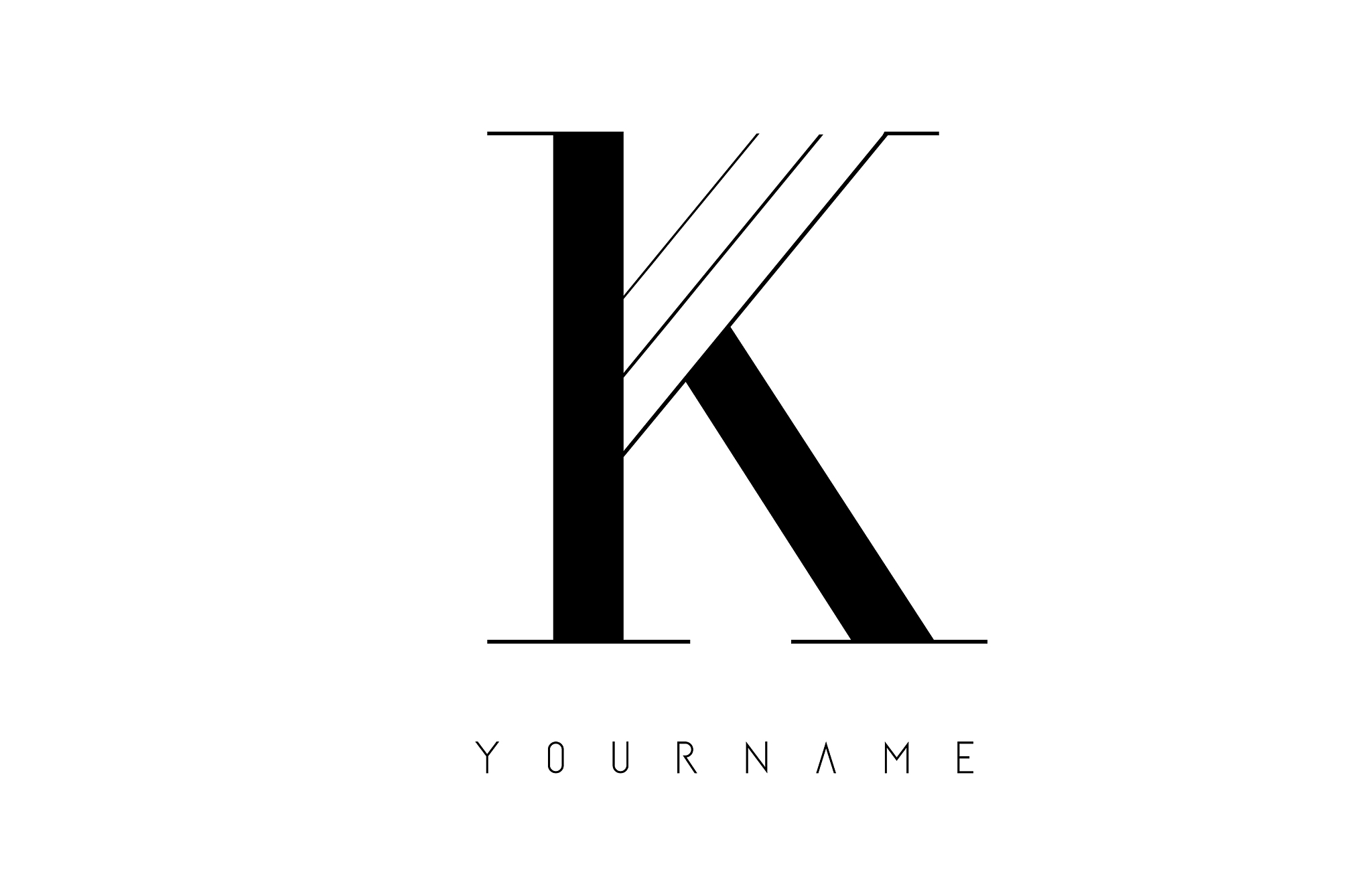 k letter logo with graphic elegant black lines