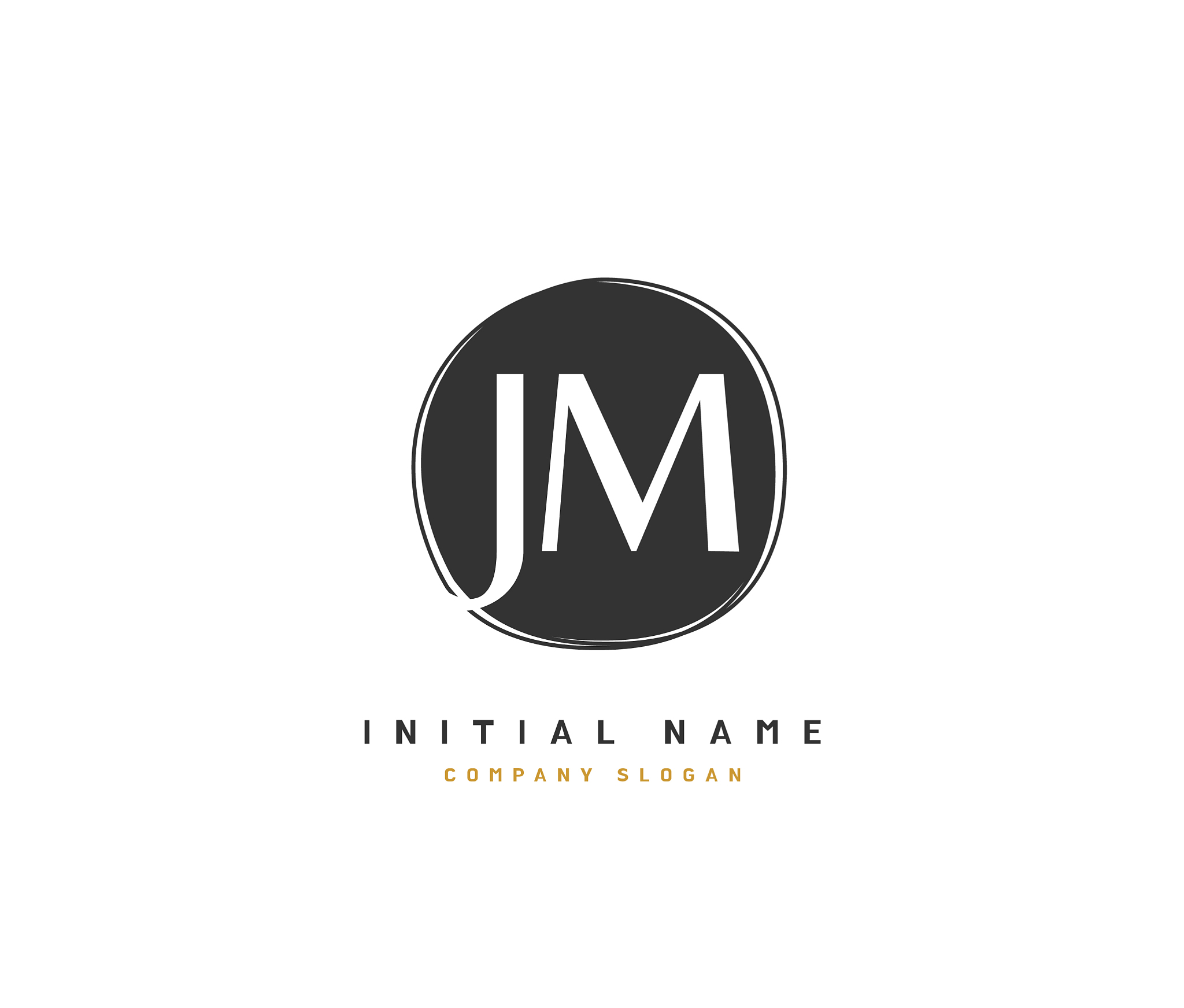 j m jm beauty initial logo handwriting logo of