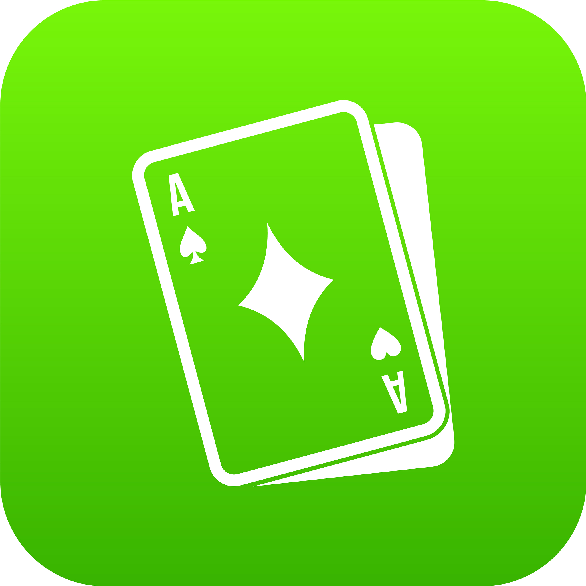 playing card icon digital green