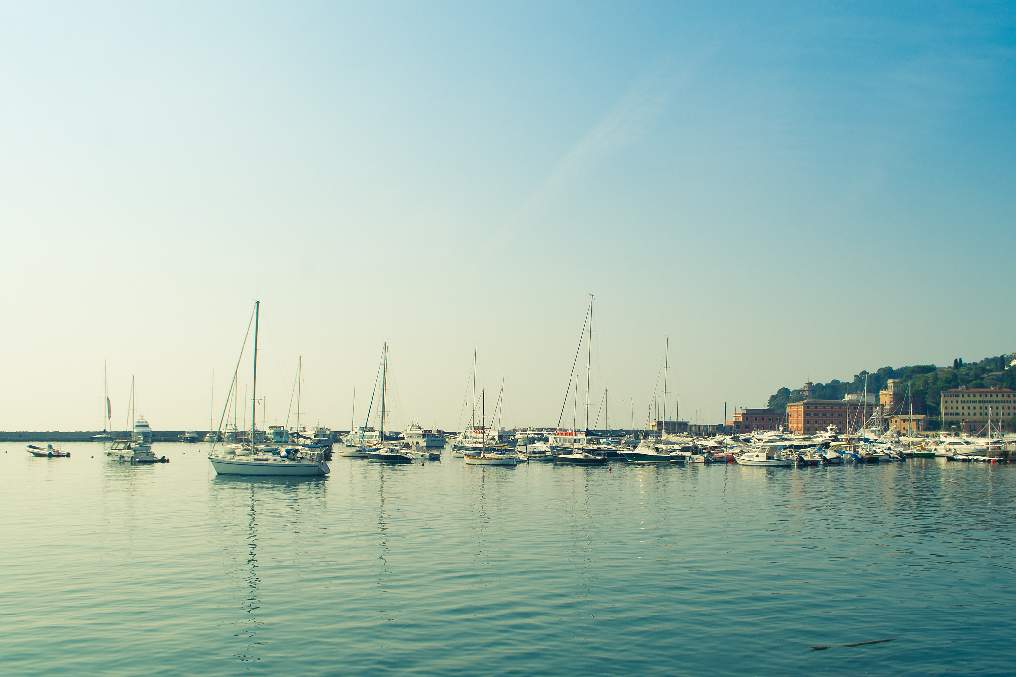 a little seaport in a small town in italy.
