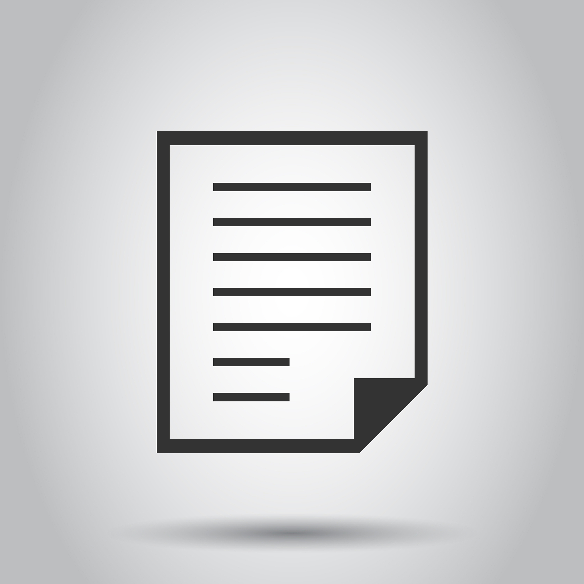 document note icon in flat style paper sheet on