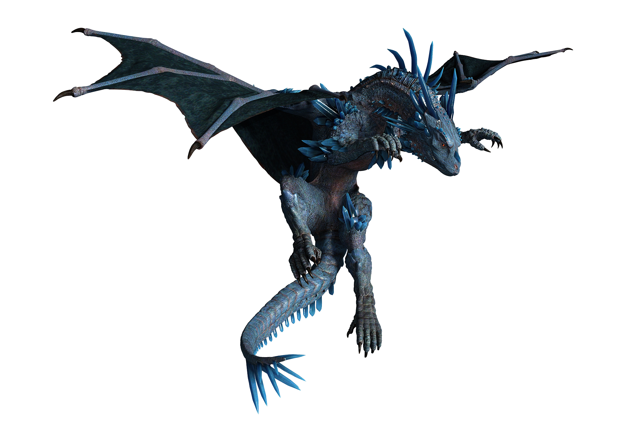 3d illustration fantasy dragon on white