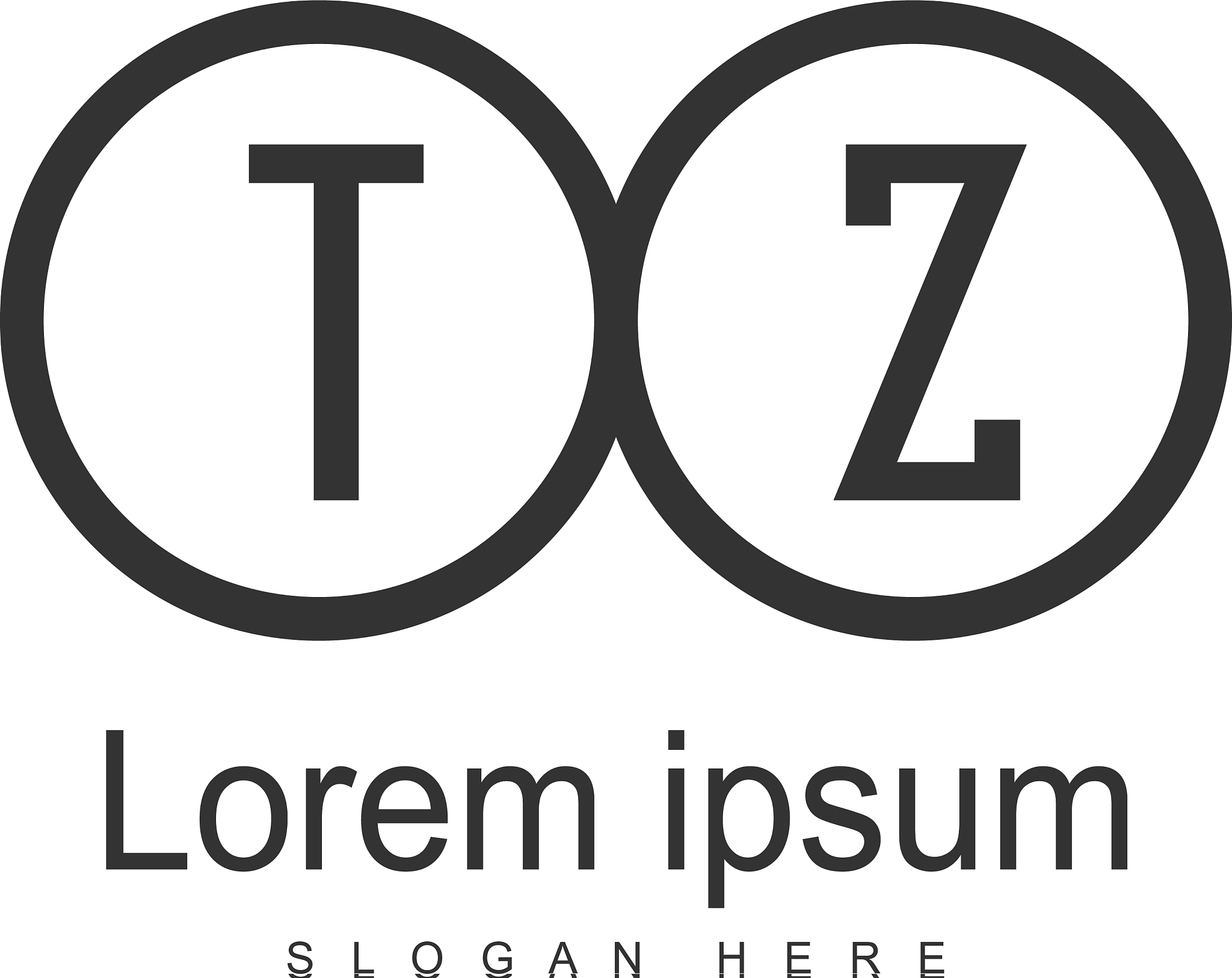 initial tz logo template with modern frame
