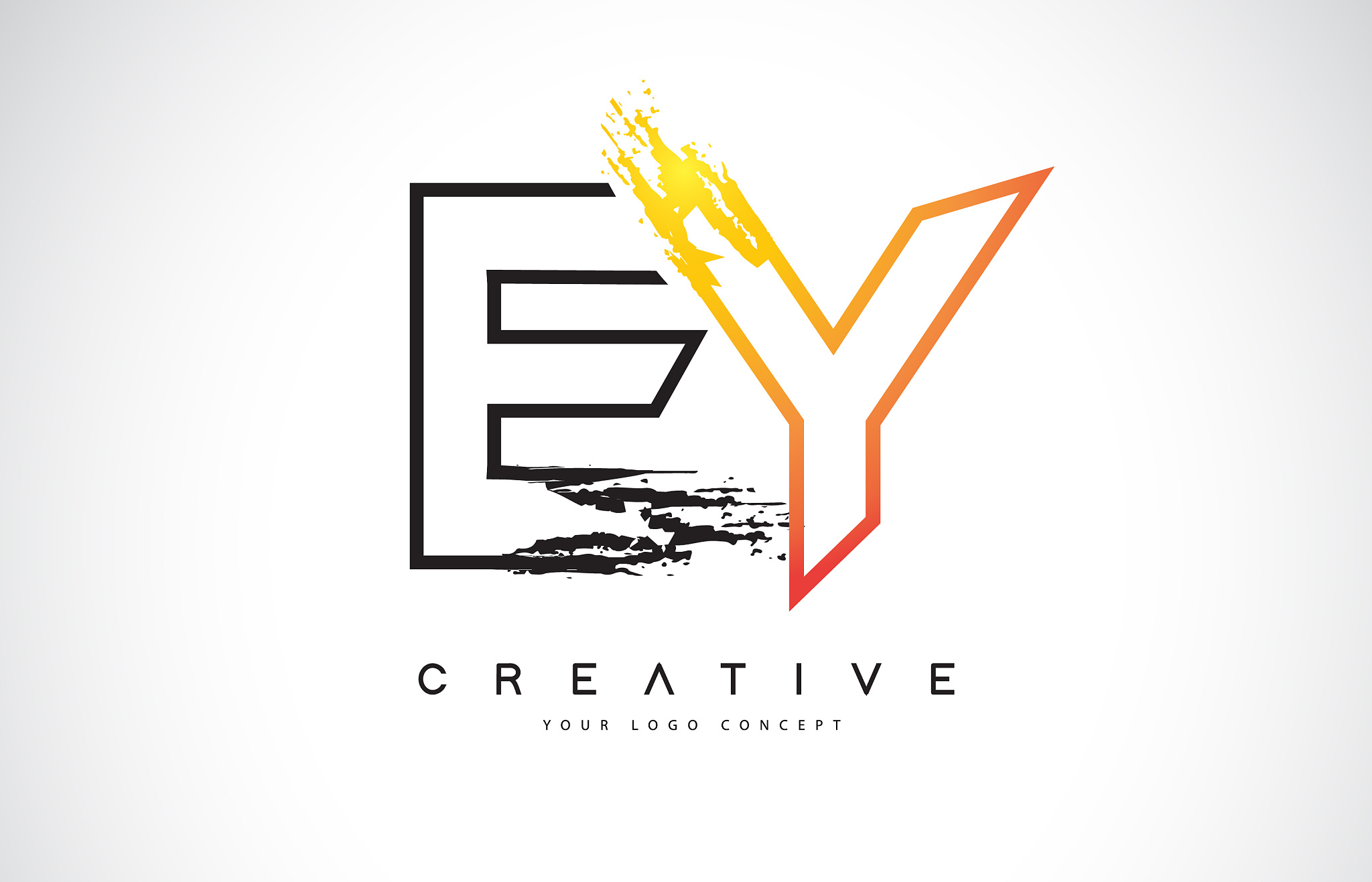 ey creative modern logo design with orange and