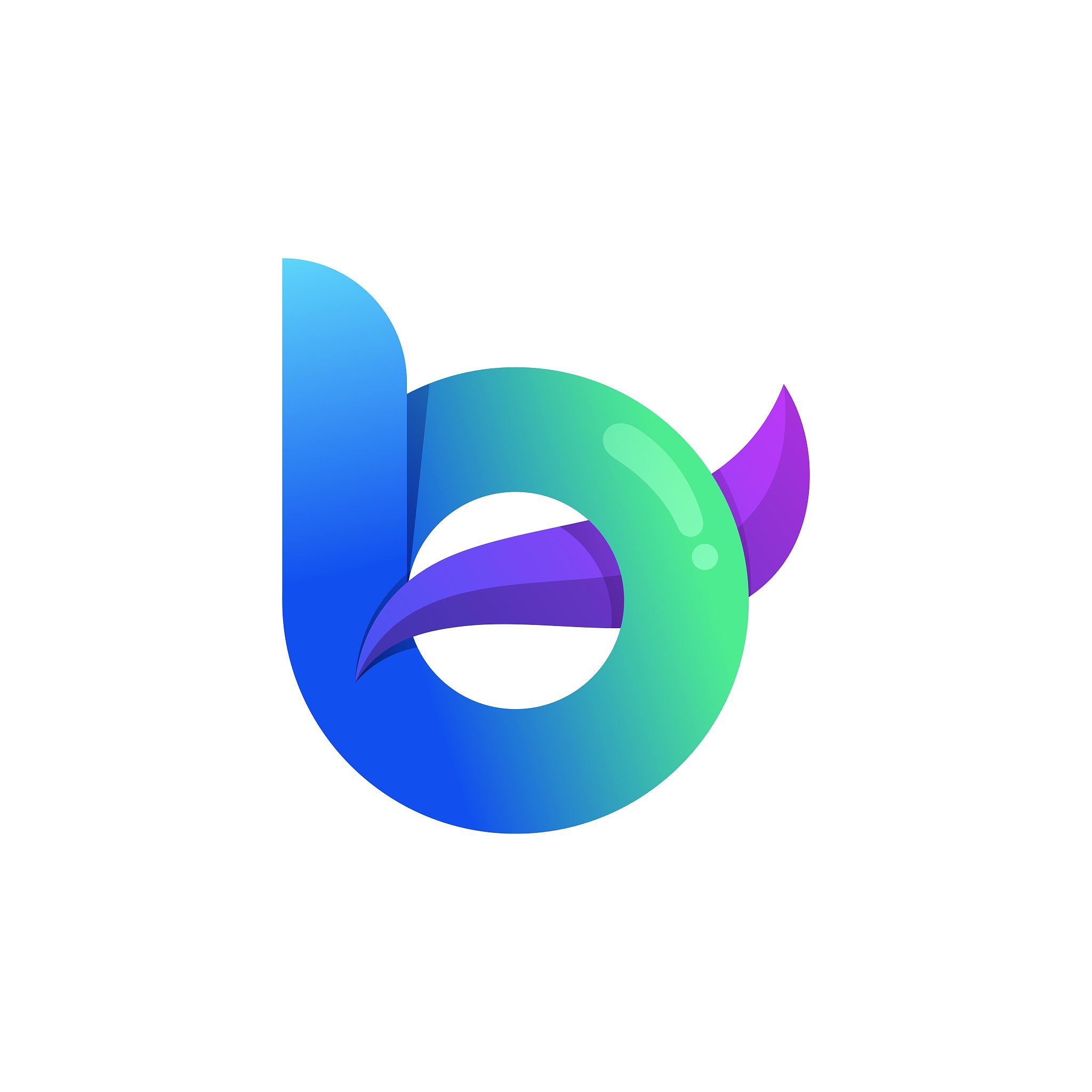 vector illustration abstract letter b gradient colorful.