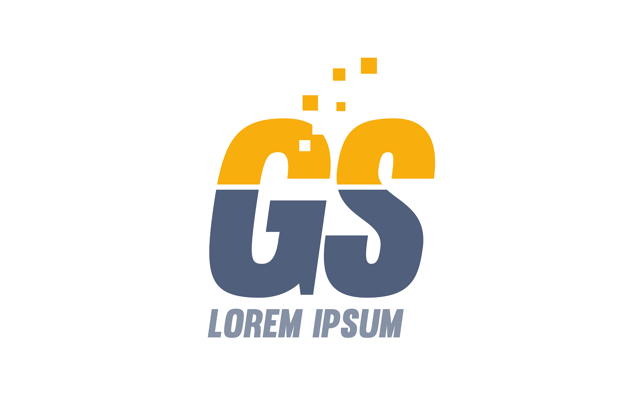 yellow blue gs g s alphabet letter logo company