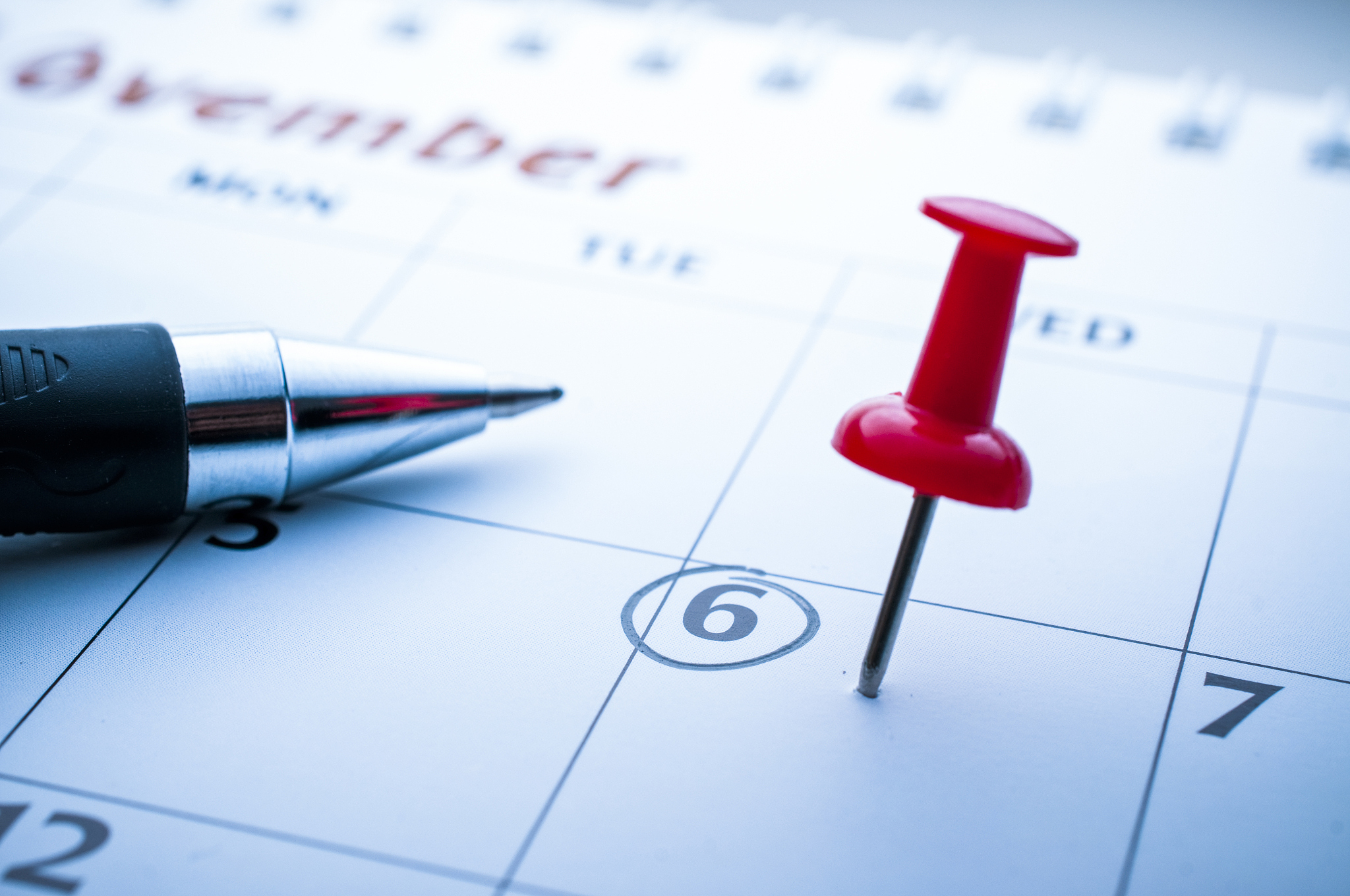 push-pin in calendar