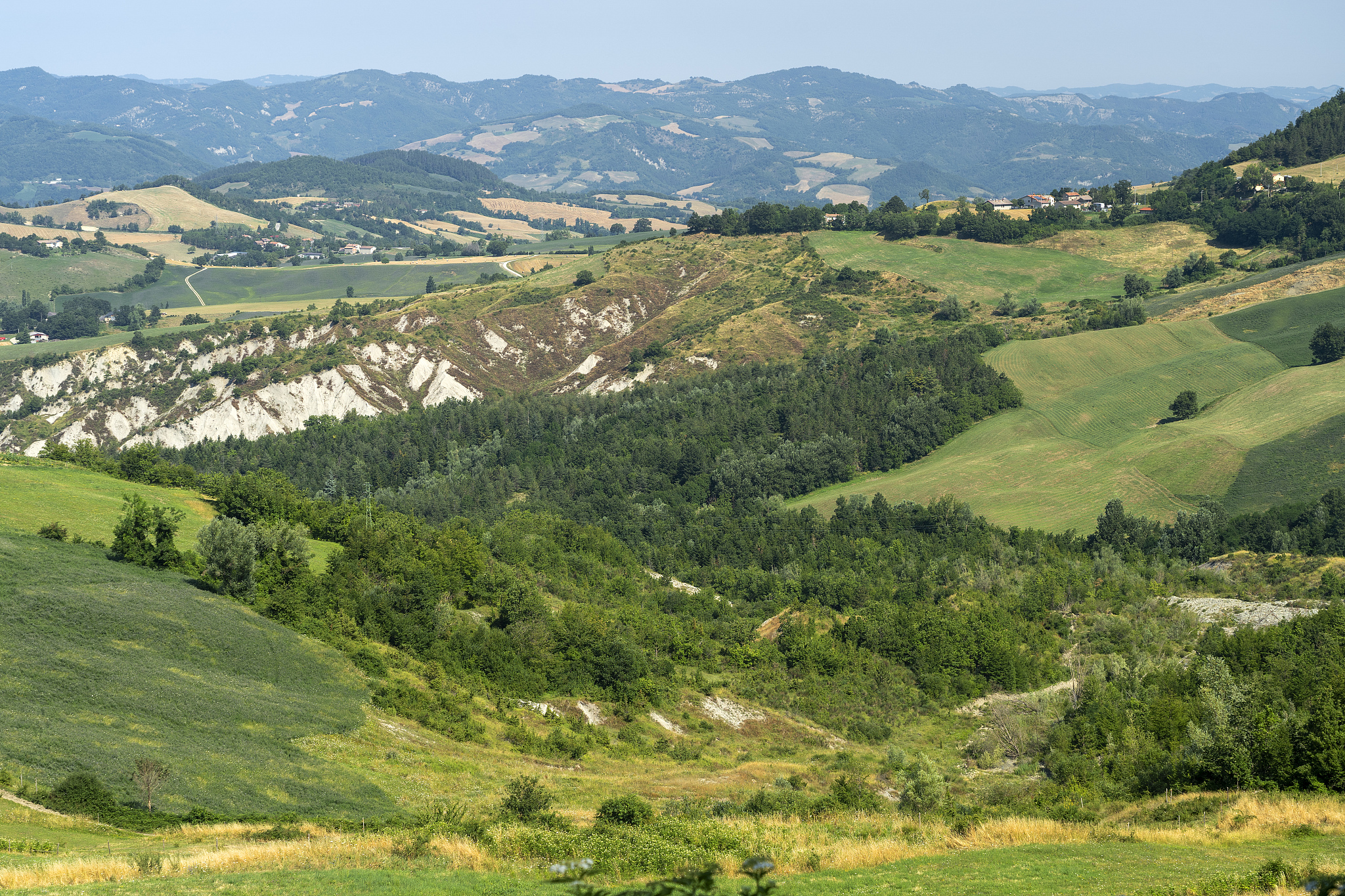 summer landscape near bagno di romagna, in the appennino