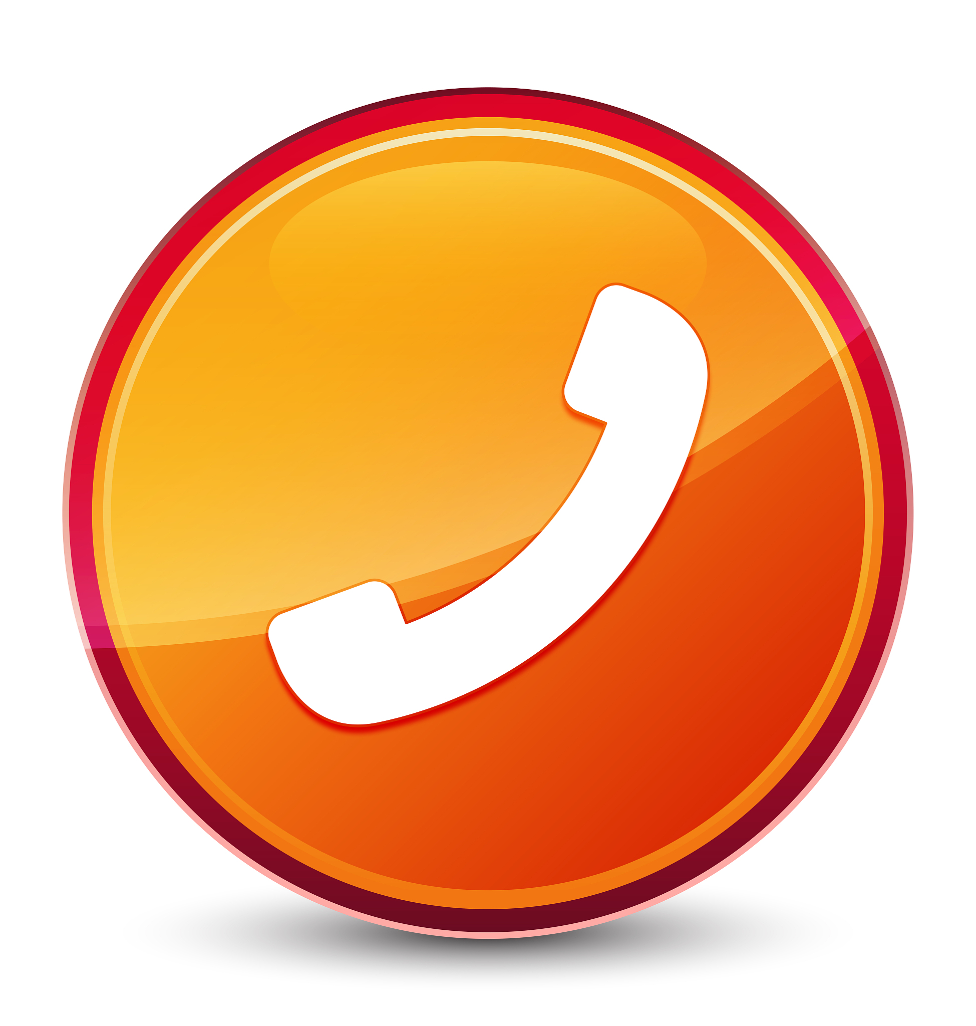 phone icon special glassy orange round button