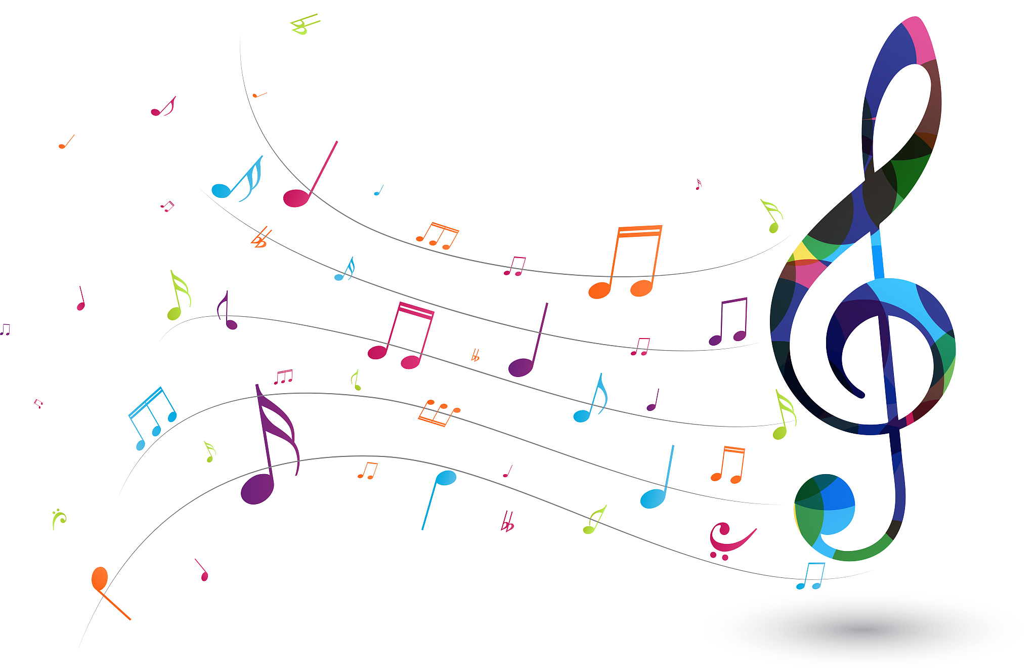 colorful music notes