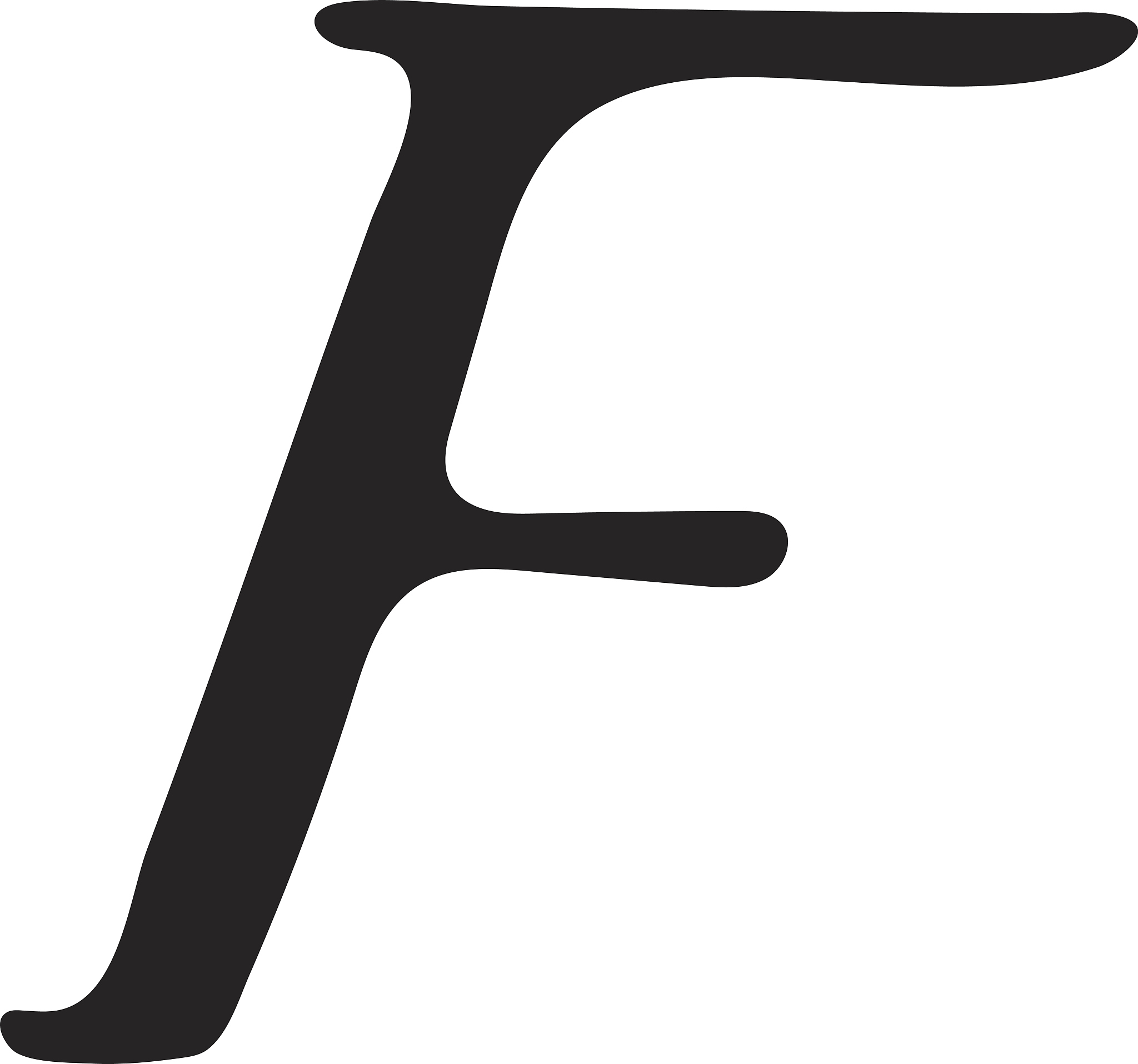 capital letter f painted by brush