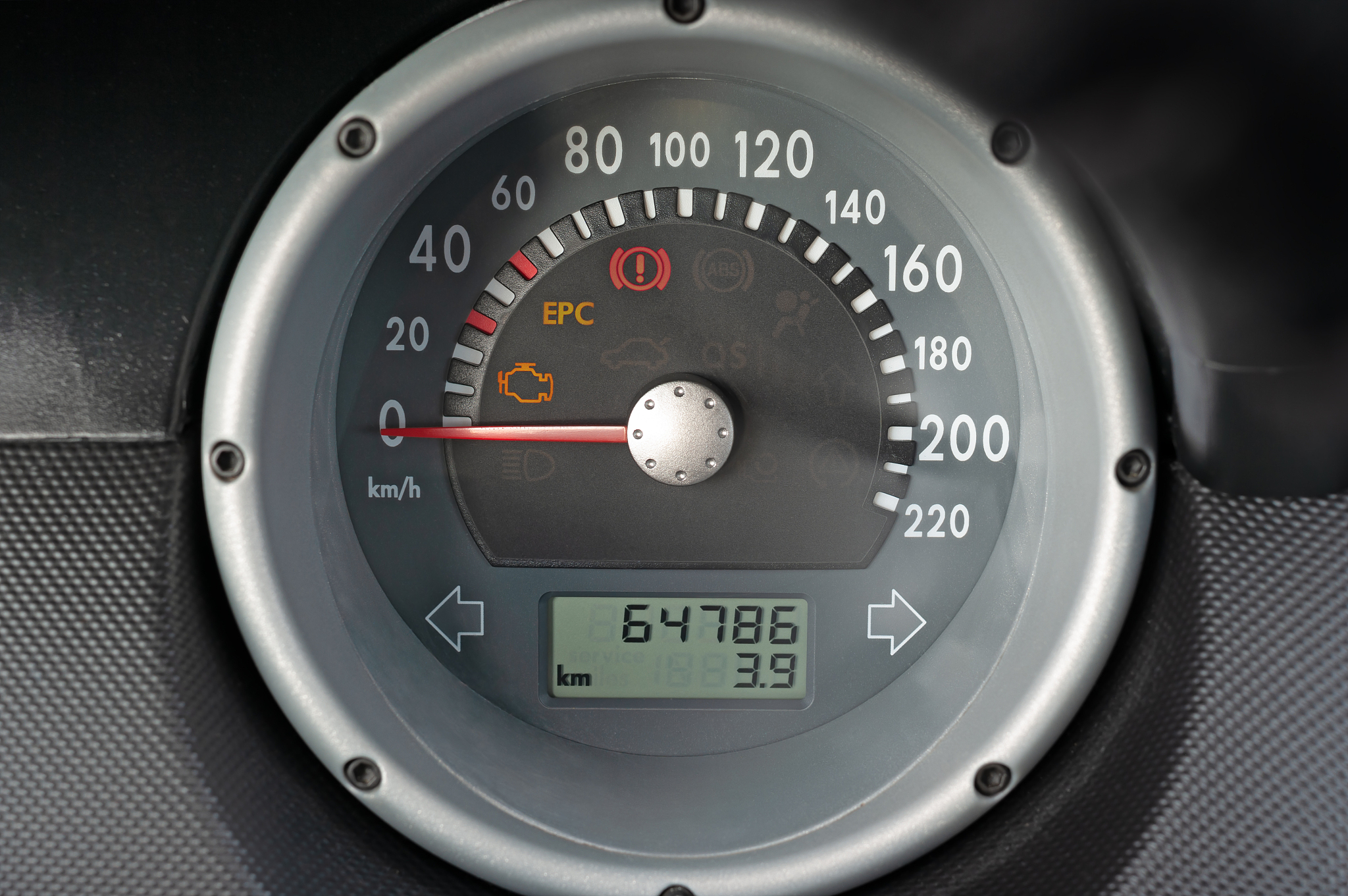 car speedometer closeup