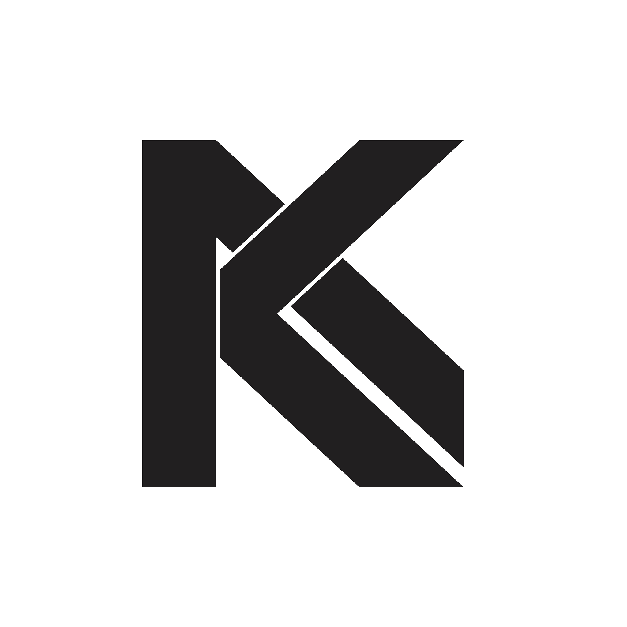 letter ak flat geometric design logo