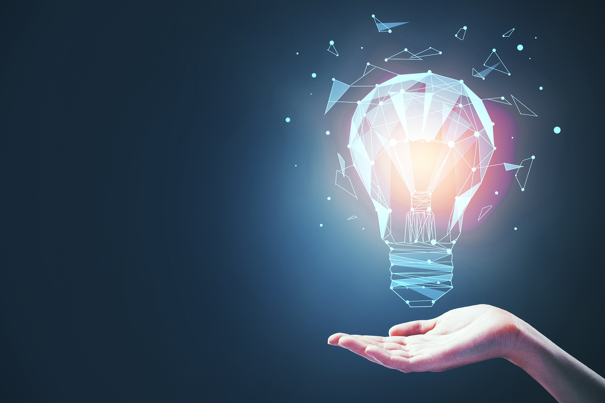 idea concept with bulb in hand