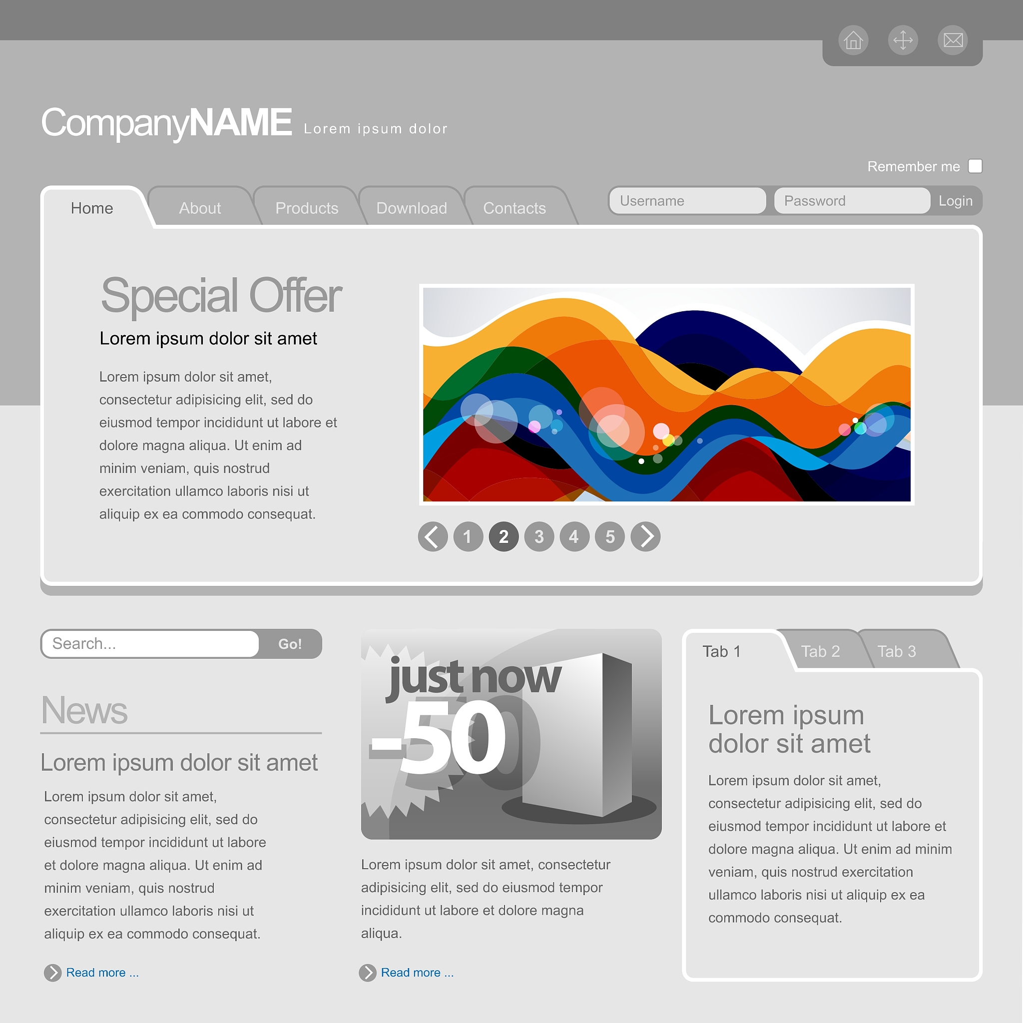 gray website template