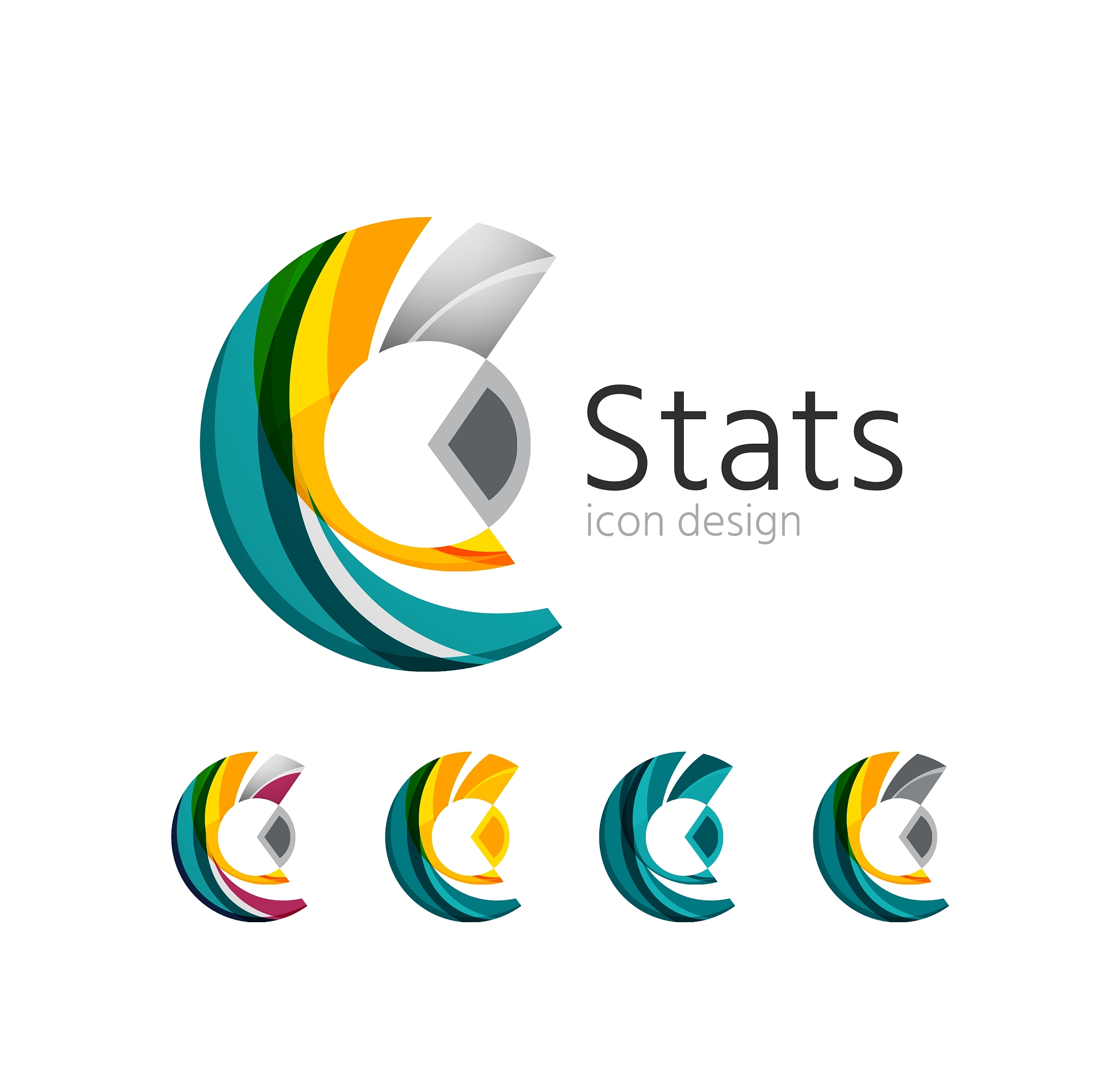statistics company logo set