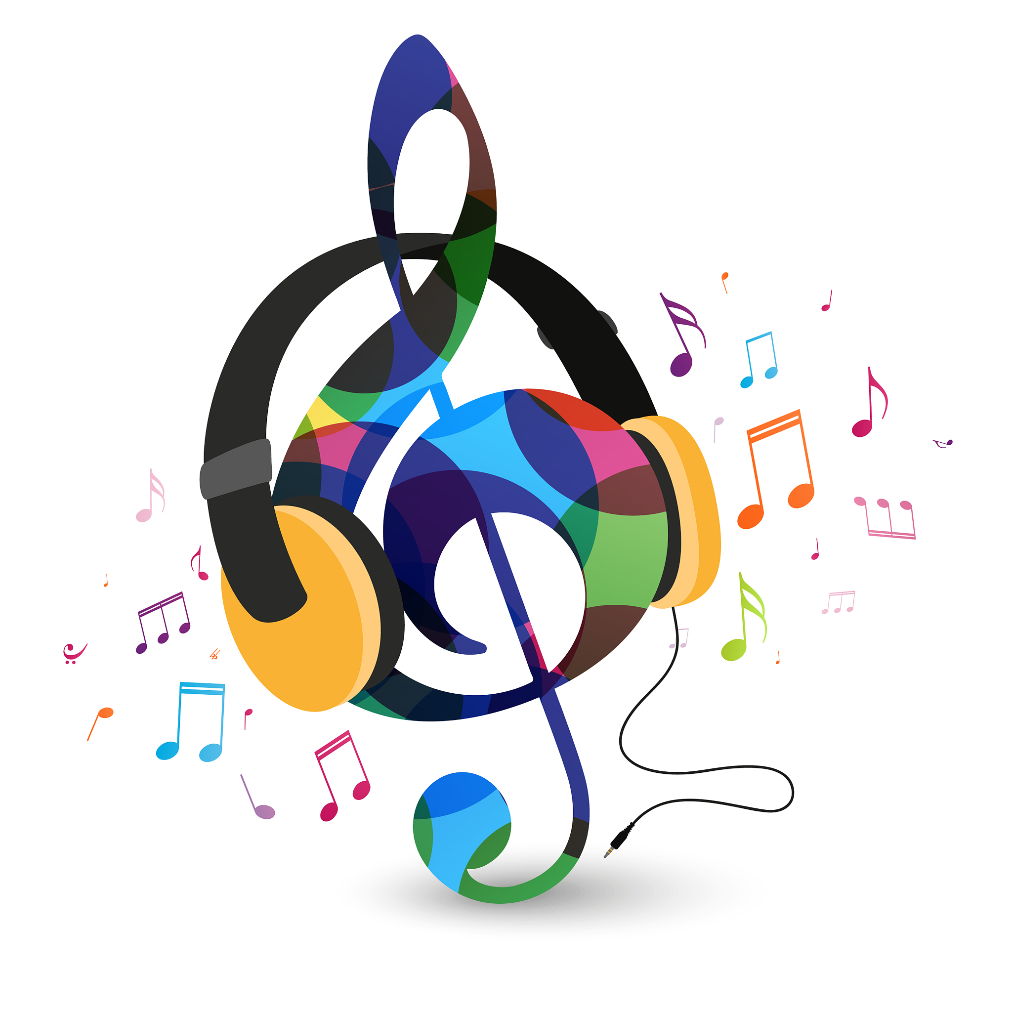 colorful music notes background