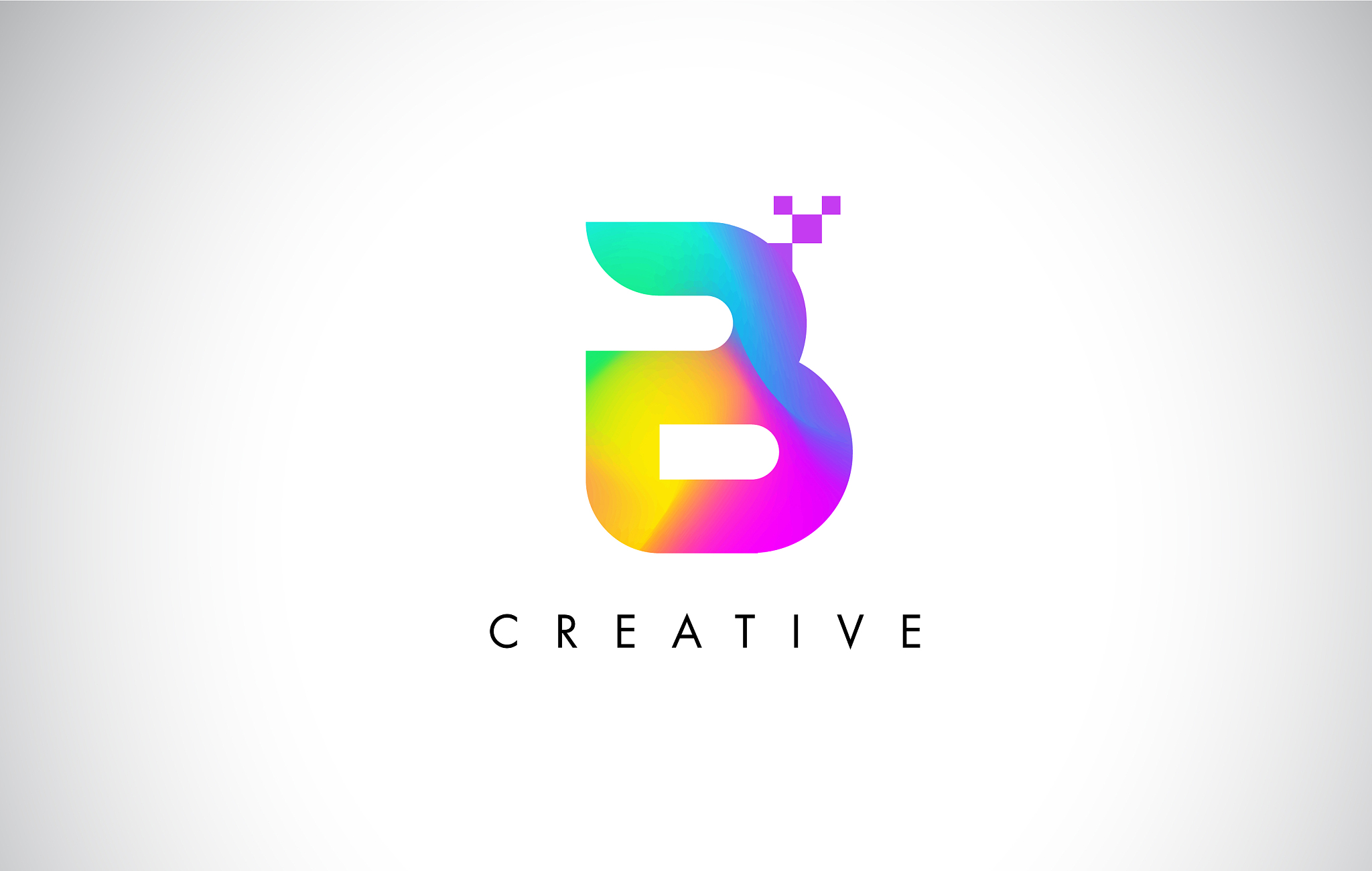 b colorful logo letter design creative rainbow