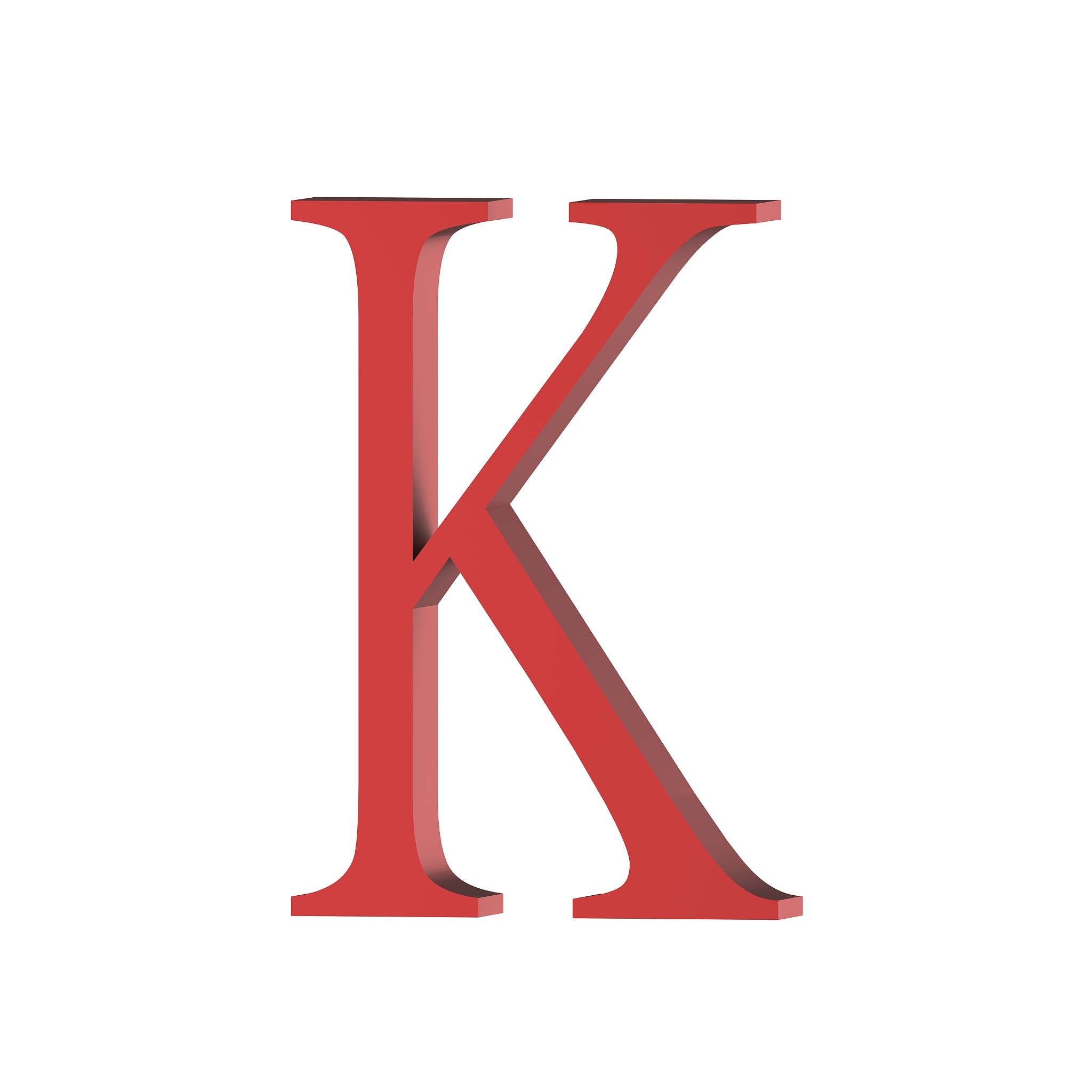 字母,三维图形,红色,分离着色,白色背景,英文字母<strong>k</strong>,白色,闪亮的,文字