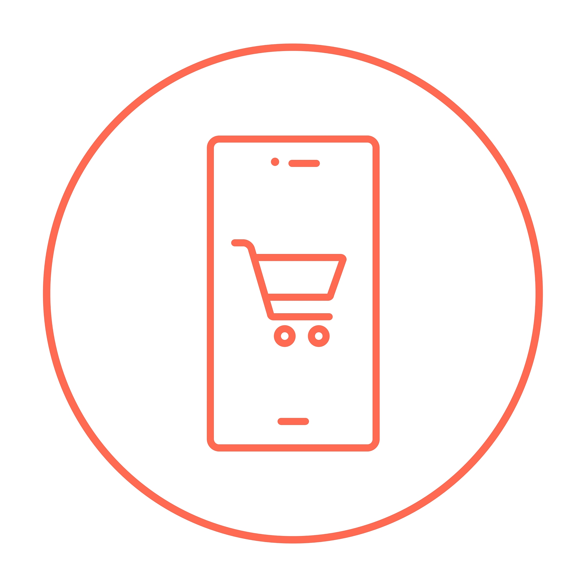 online shopping line icon