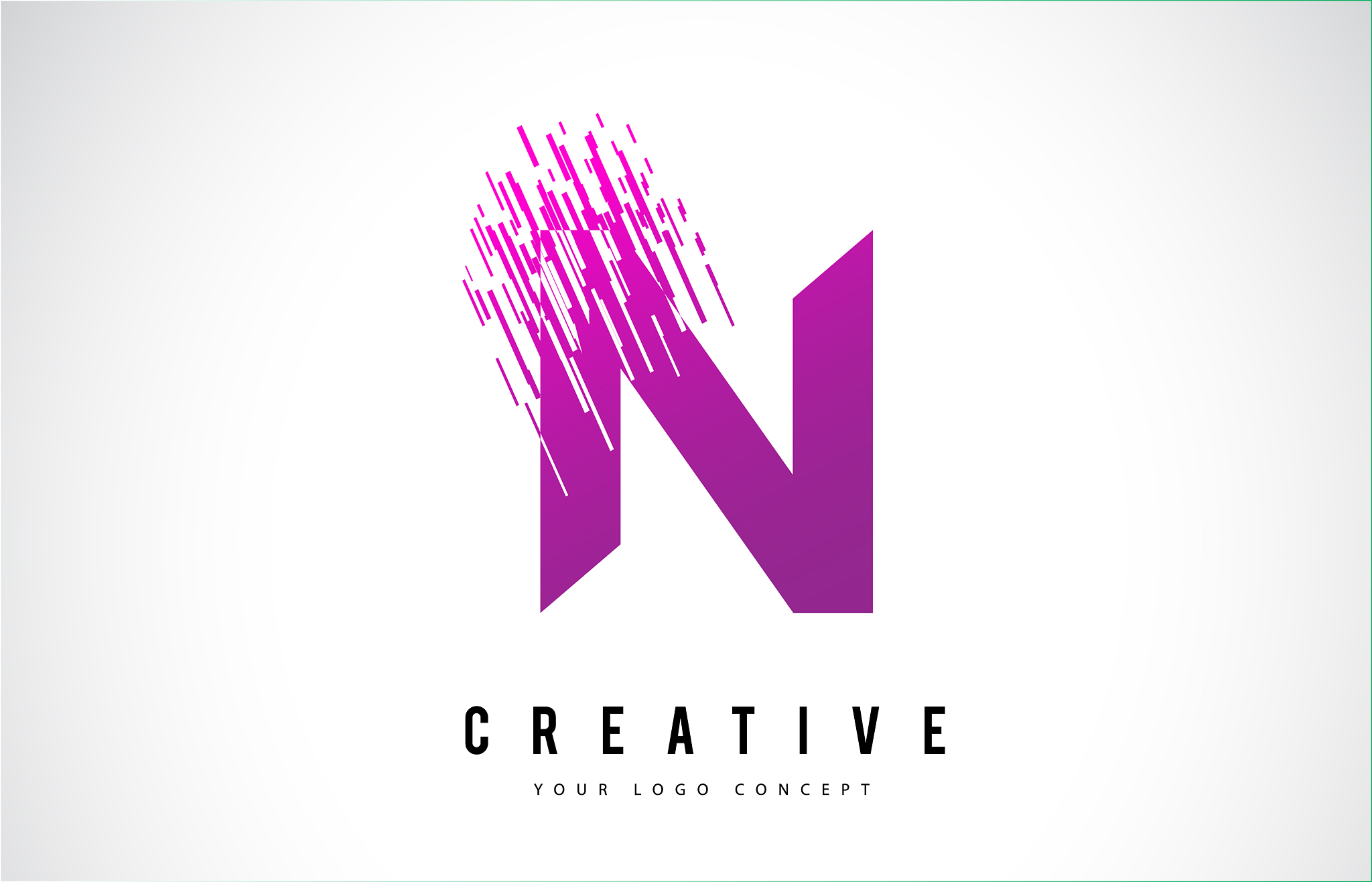 n letter logo design with purple colors