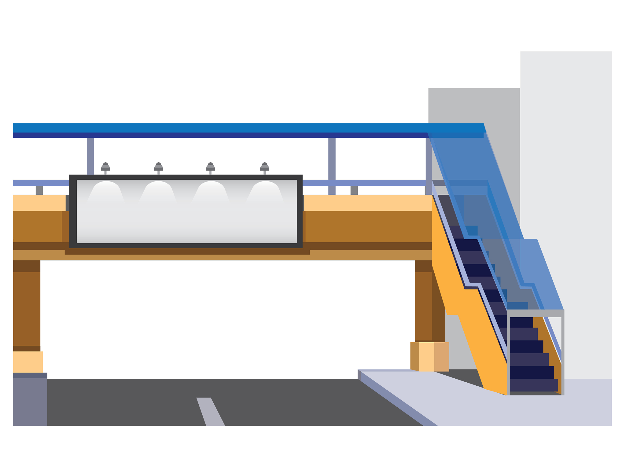 billboard on city footbridge commercial mockup te